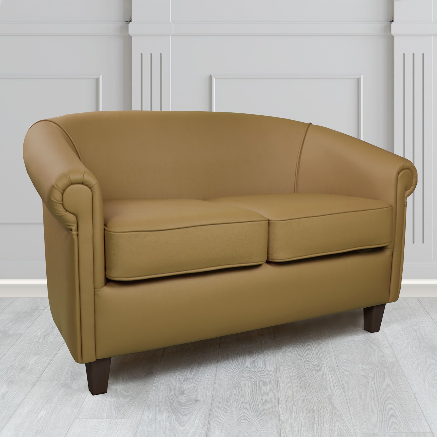 Siena Crib 5 Shelly Sage Genuine Leather 2 Seater Tub Sofa - The Tub Chair Shop