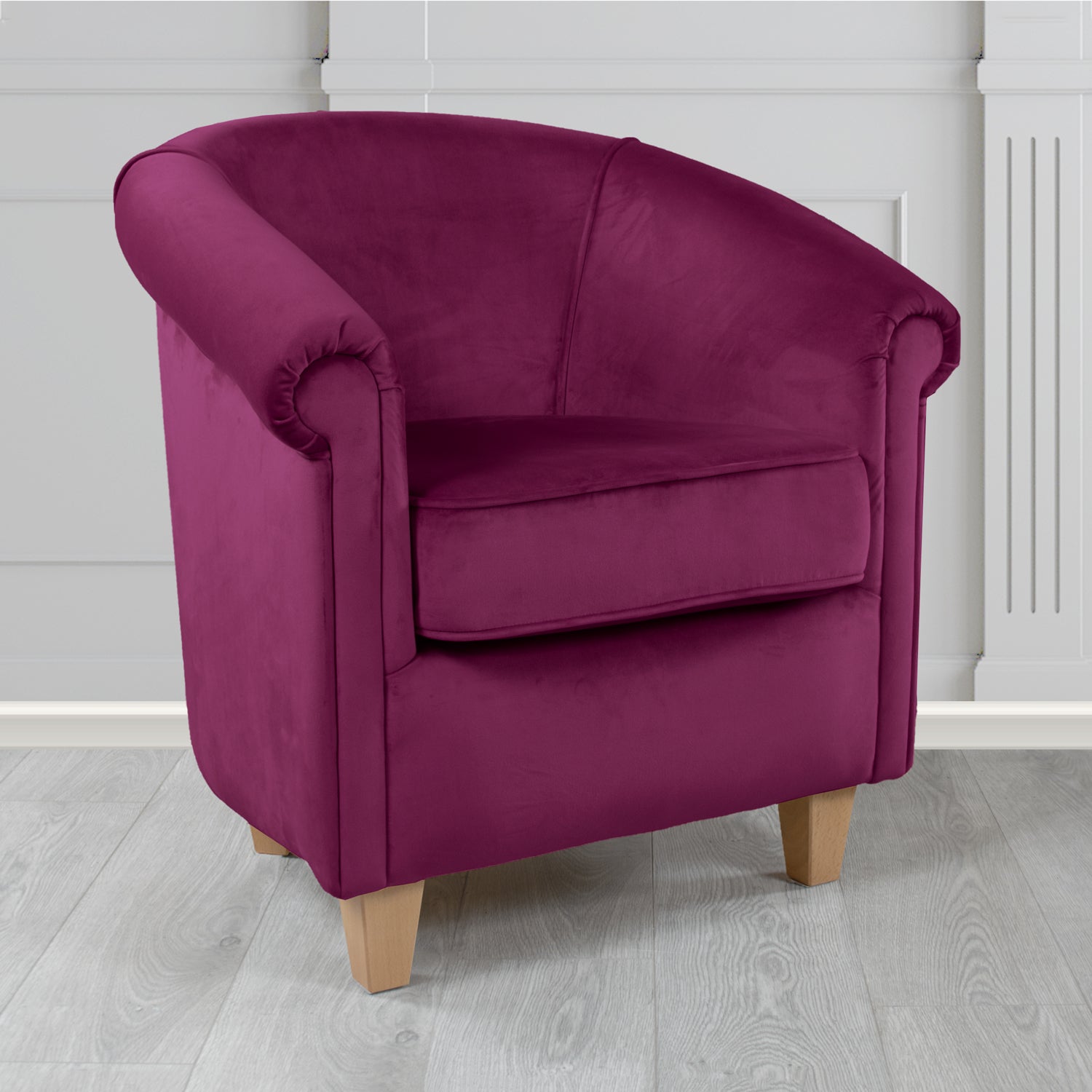 Siena Monaco Amethyst Plush Velvet Fabric Tub Chair (6620554919978)