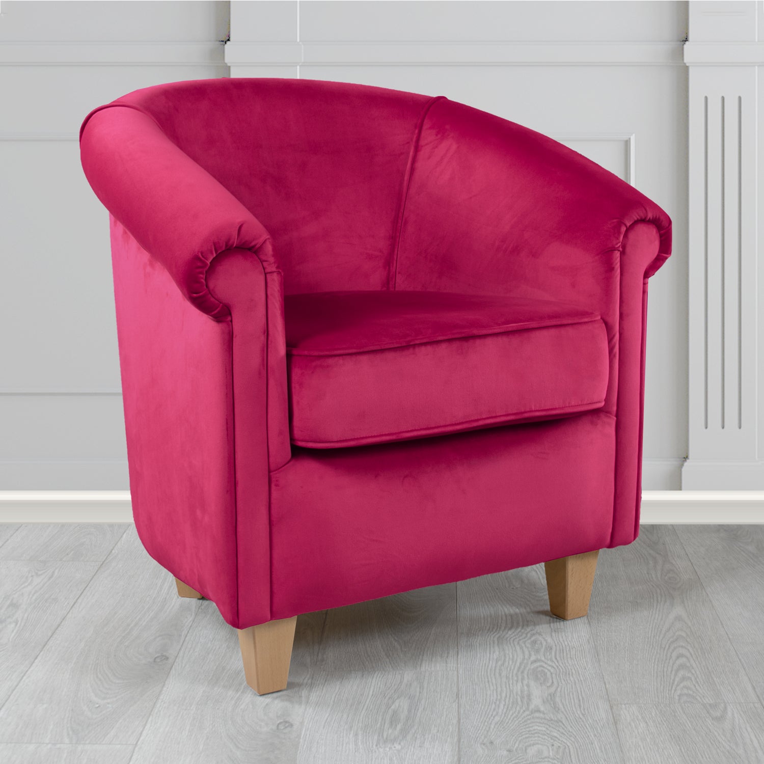 Siena Monaco Boysenberry Plush Velvet Fabric Tub Chair (6620579069994)