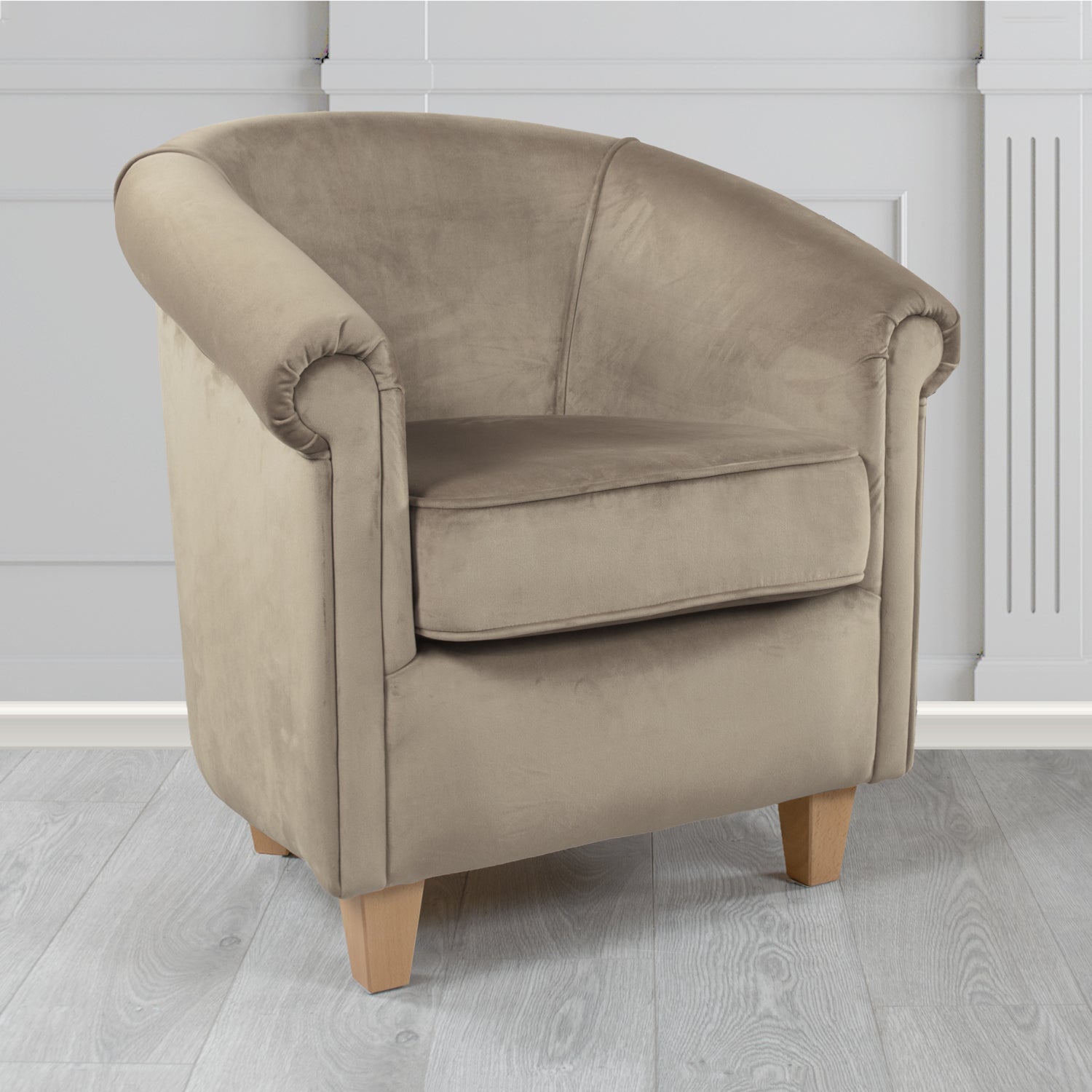 Siena Monaco Cedar Plush Velvet Fabric Tub Chair (6620585852970)