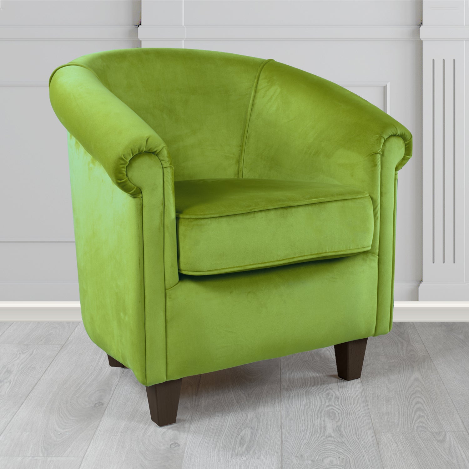Siena Monaco Olive Plush Velvet Fabric Tub Chair (6620598075434)