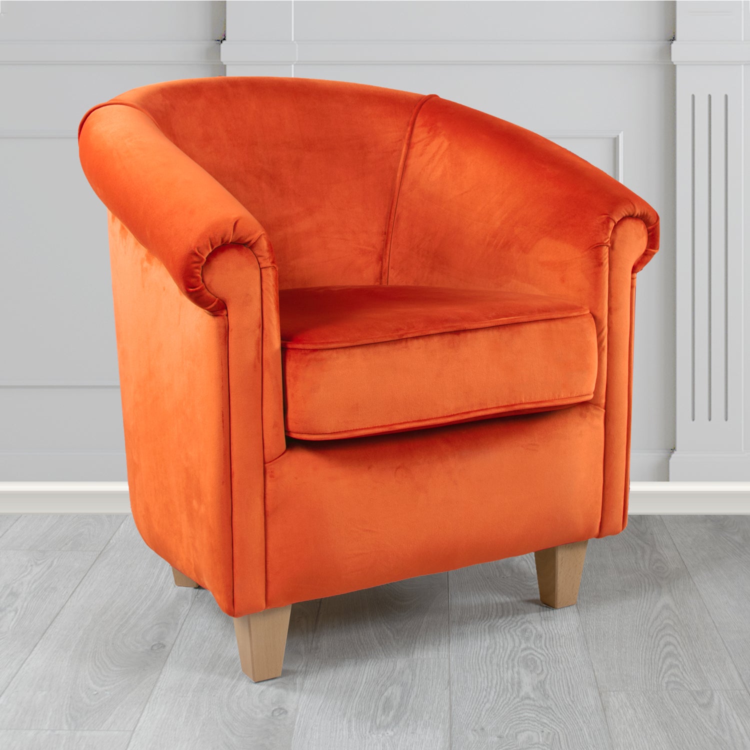 Siena Monaco Pumpkin Plush Velvet Fabric Tub Chair (6620604694570)