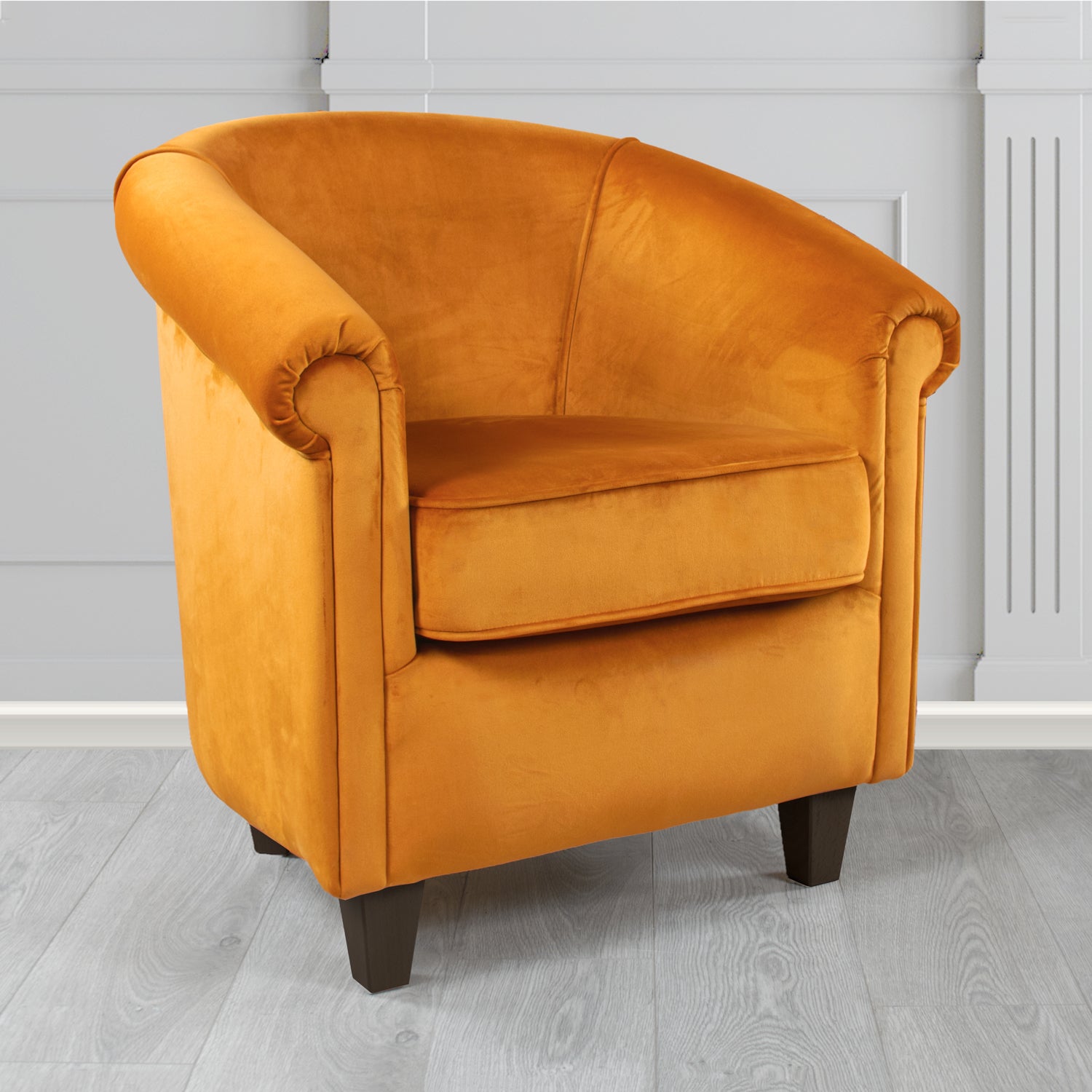 Siena Monaco Saffron Plush Velvet Fabric Tub Chair (6620606857258)