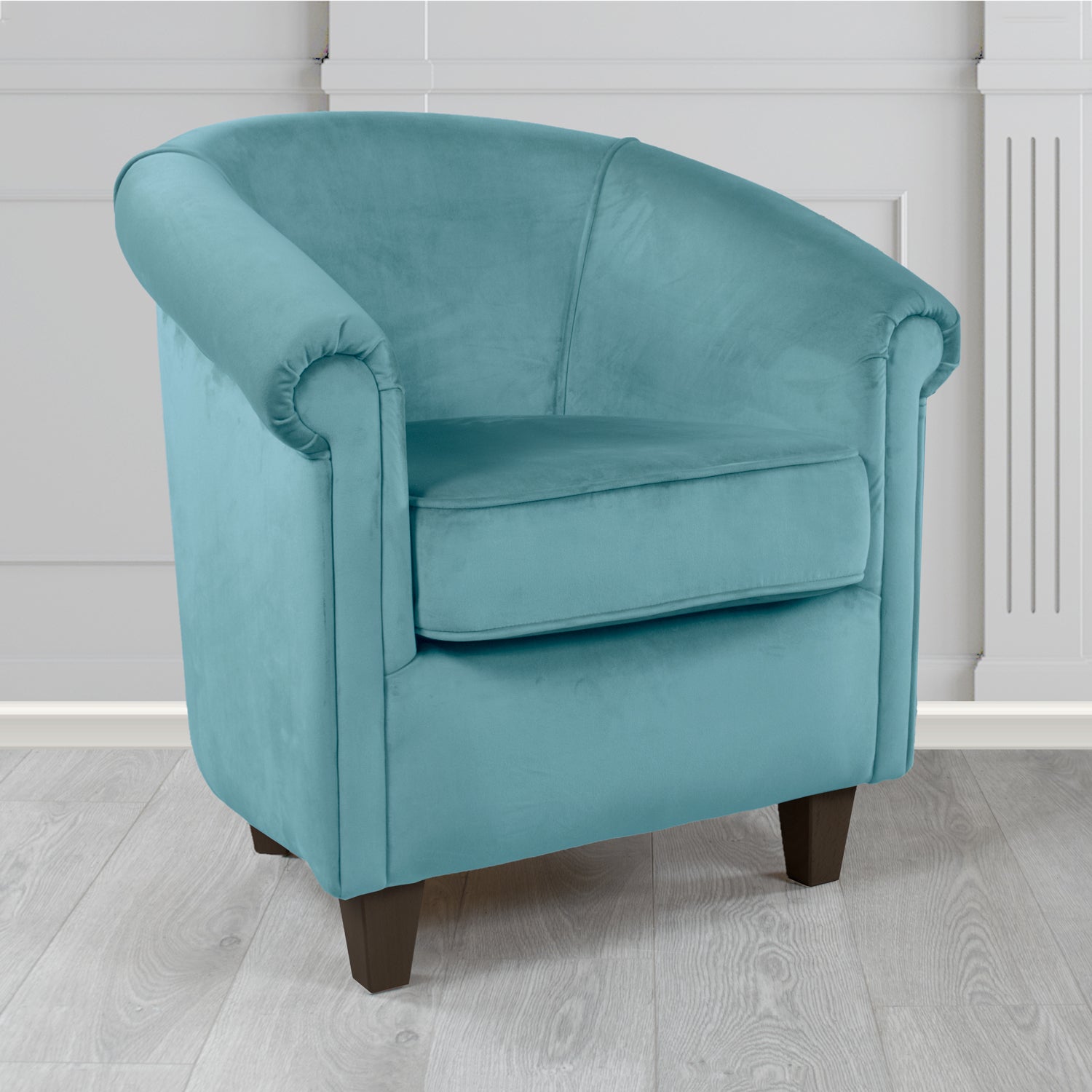 Siena Monaco Sky Plush Velvet Fabric Tub Chair (6620607774762)