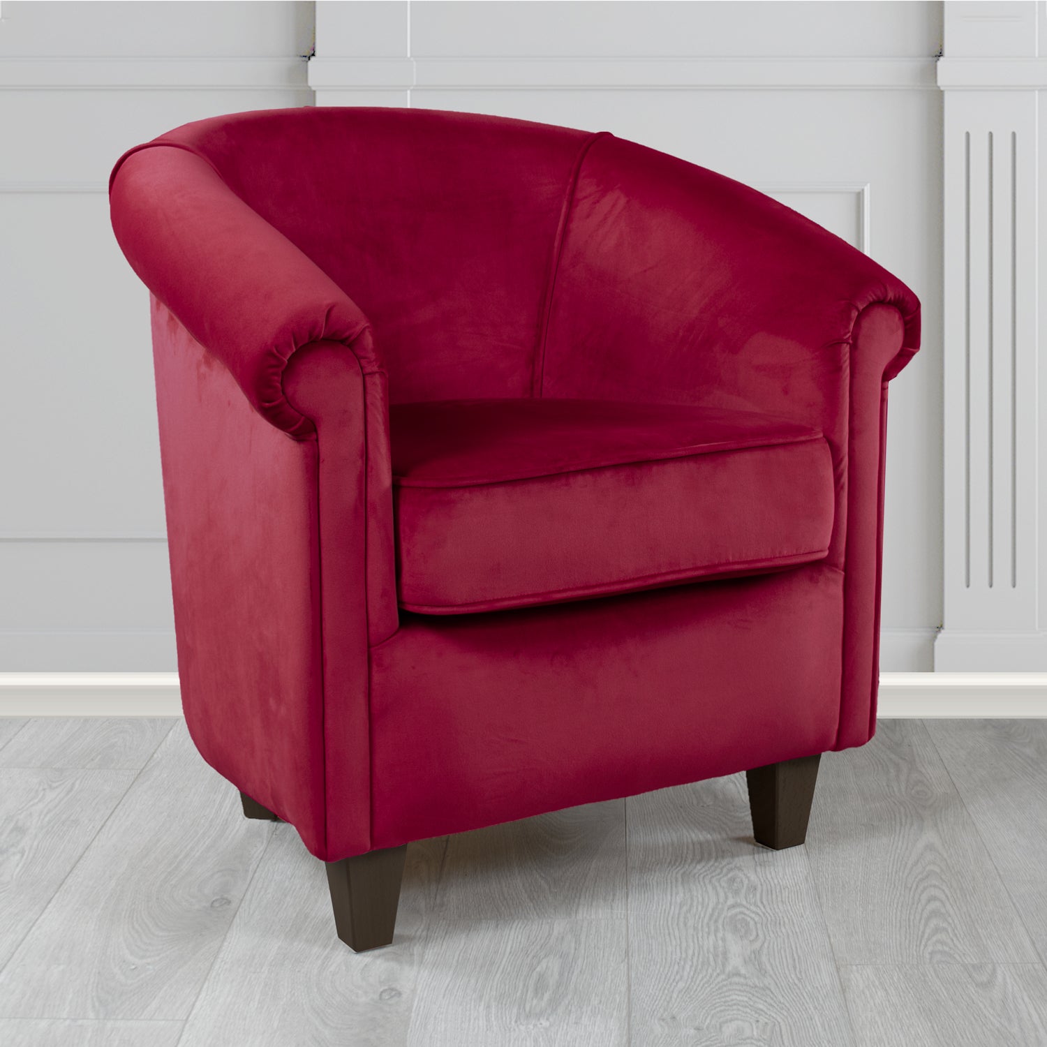 Siena Monaco Wine Plush Velvet Fabric Tub Chair (6620608692266)