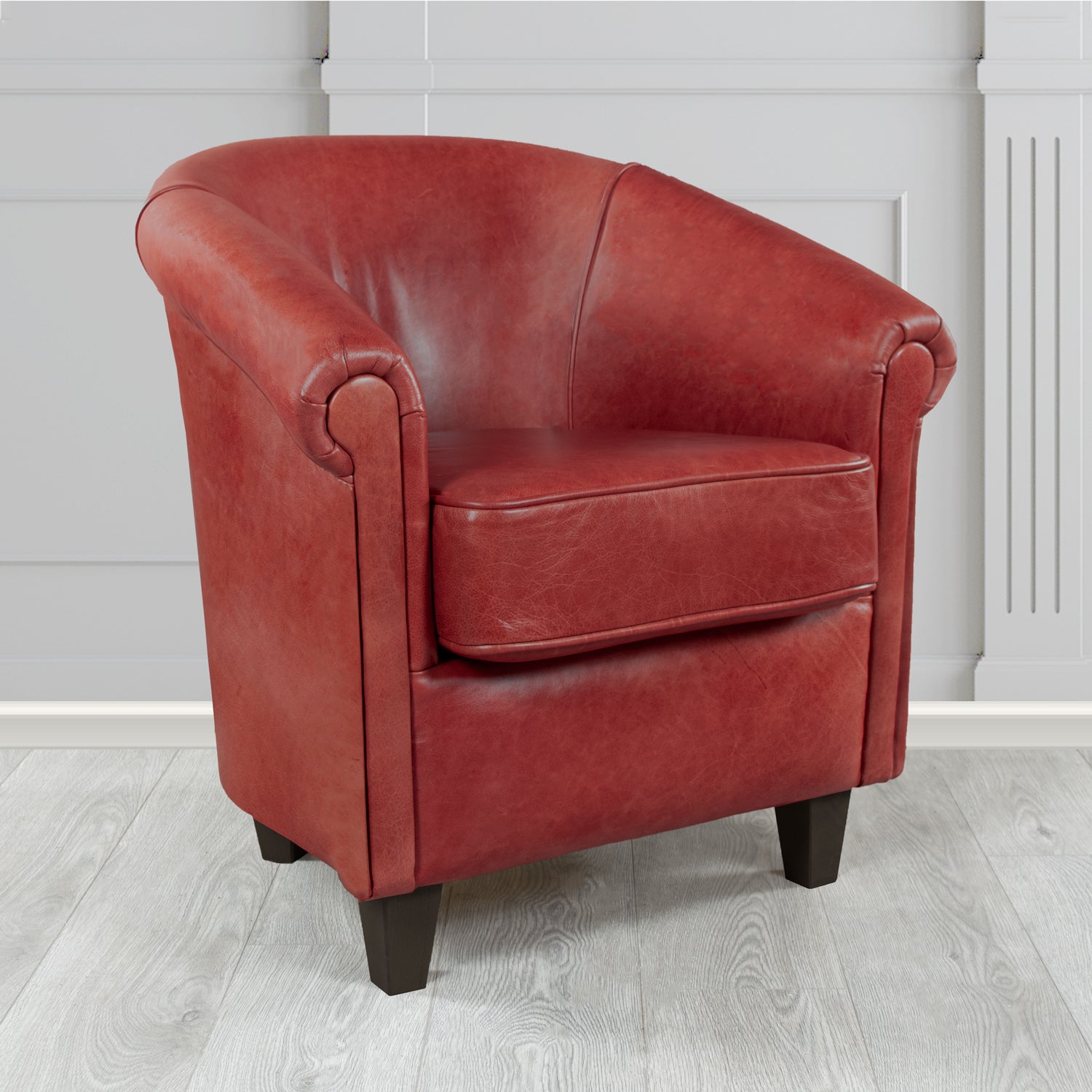 Siena Crib 5 Old English Chestnut Genuine Leather Tub Chair (4683624120362)
