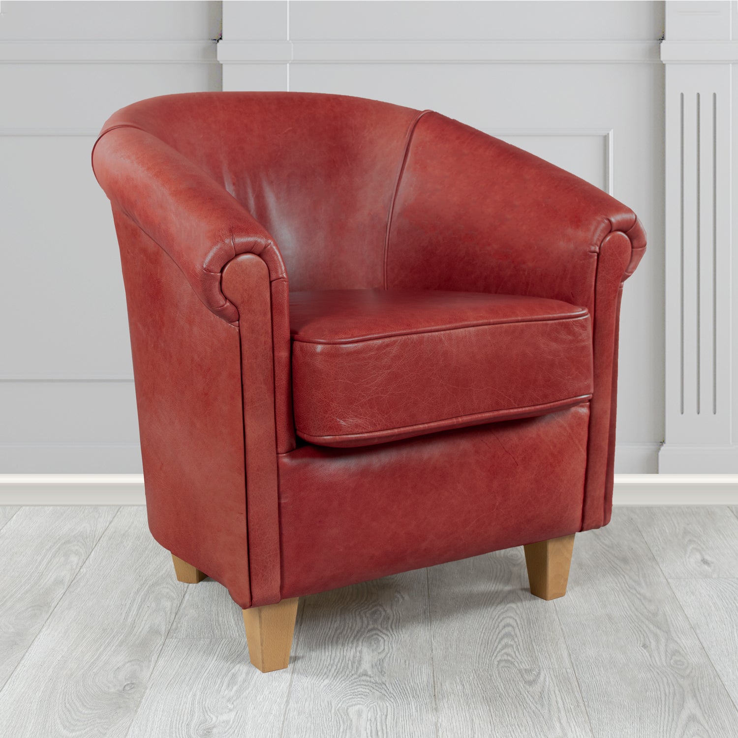 Siena Crib 5 Old English Chestnut Genuine Leather Tub Chair (4683624120362)