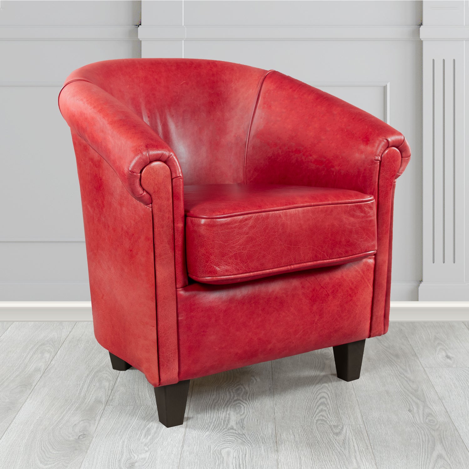 Siena Crib 5 Old English Gamay Genuine Leather Tub Chair (4683631231018)