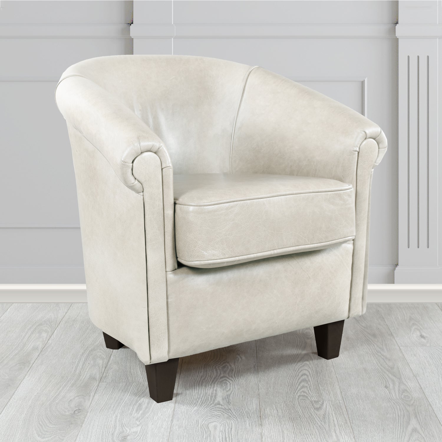 Siena Crib 5 Old English Ghost Genuine Leather Tub Chair (4683632803882)