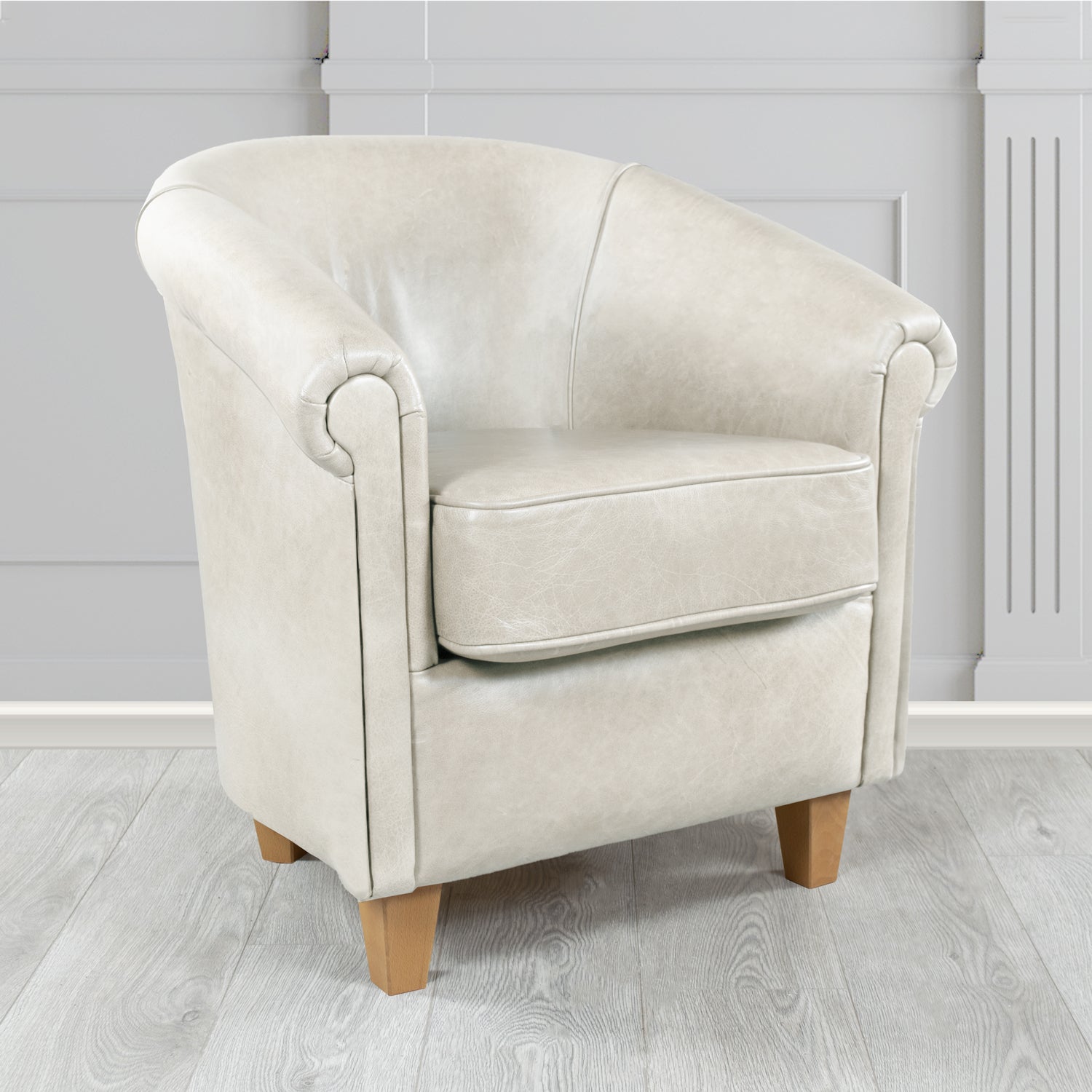 Siena Crib 5 Old English Ghost Genuine Leather Tub Chair (4683632803882)