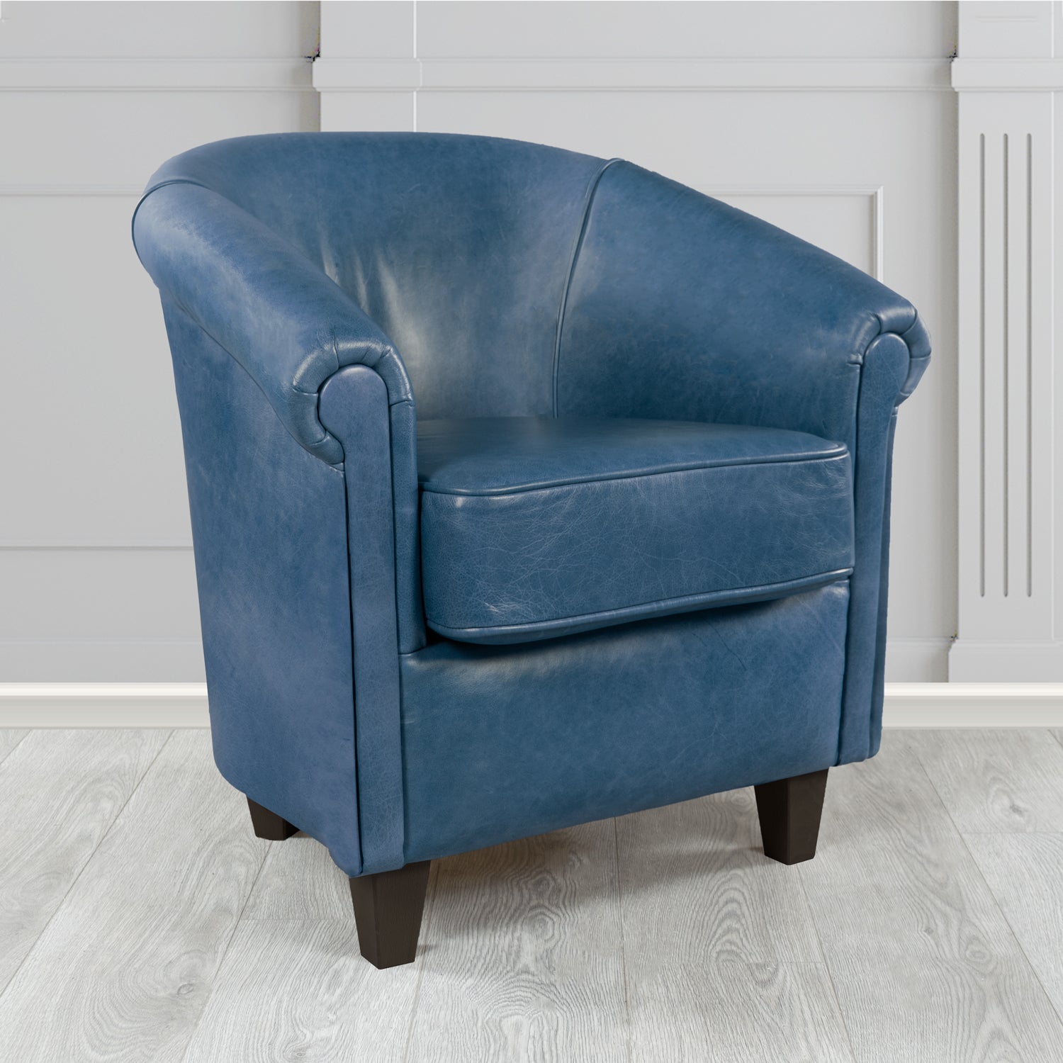 Siena Crib 5 Old English Ocean Genuine Leather Tub Chair (4683635032106)