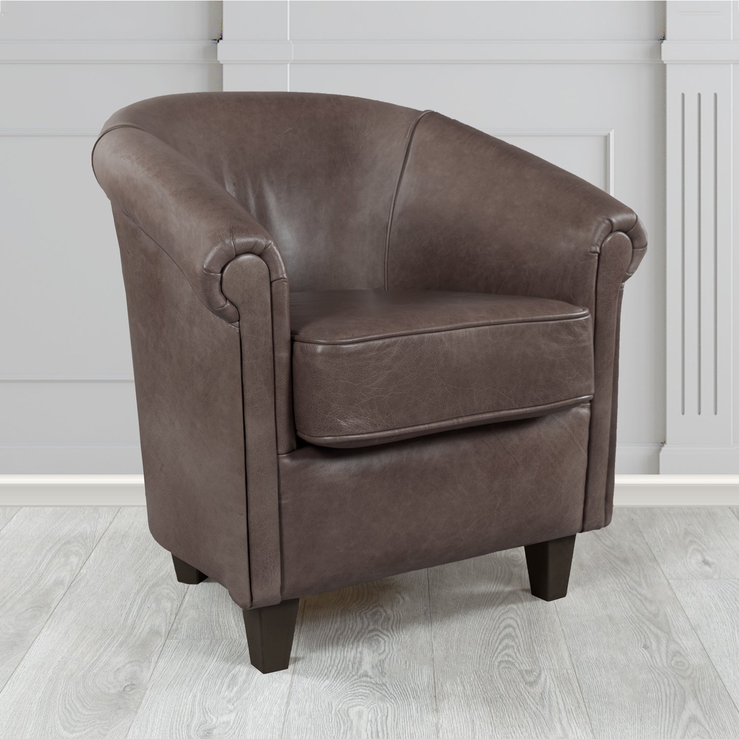 Siena Crib 5 Old English Storm Genuine Leather Tub Chair (4683640635434)