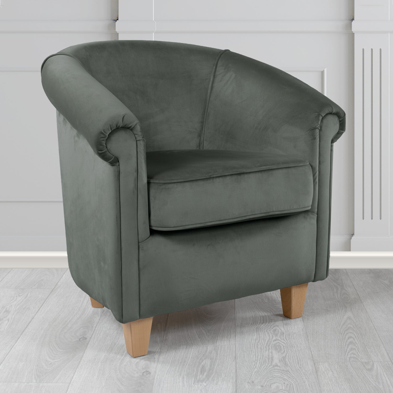 Siena Passione Granite PAS2702 Velvet Fabric Tub Chair (4679842168874)