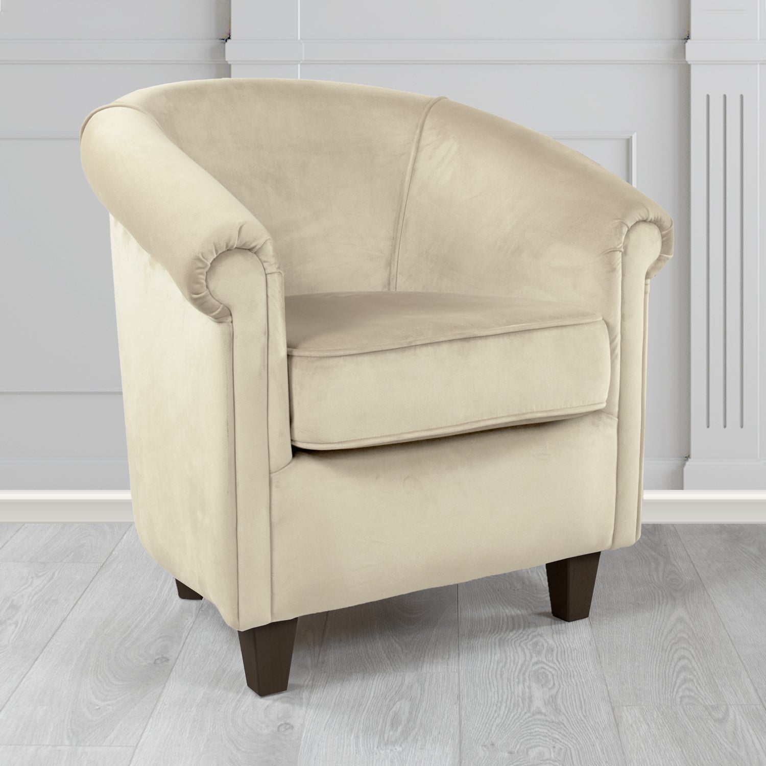 Siena Passione Ivory PAS2706 Velvet Fabric Tub Chair (4679843250218)