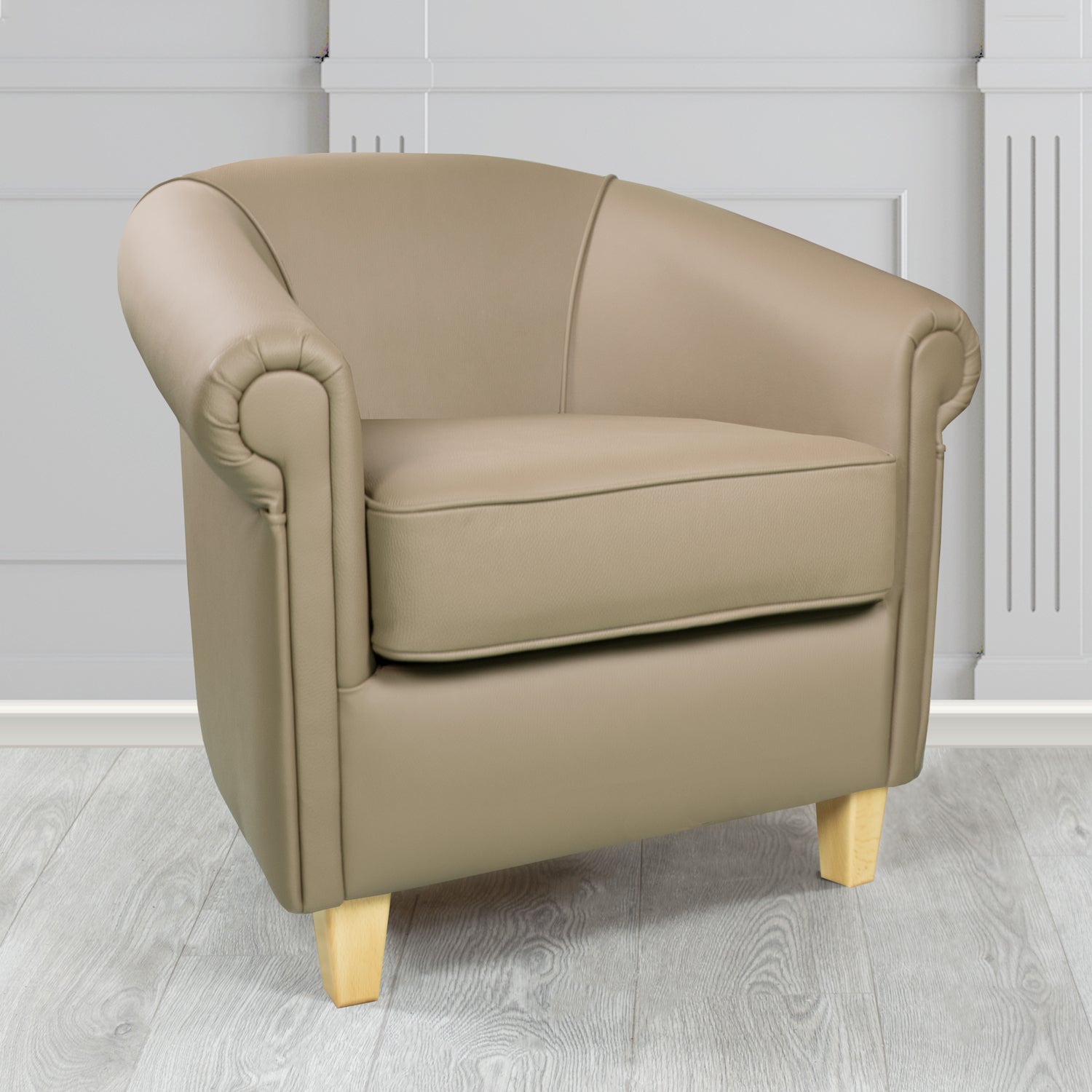 Siena Tub Chair in Crib 5 Shelly Ash Genuine Leather - The Tub Chair Shop