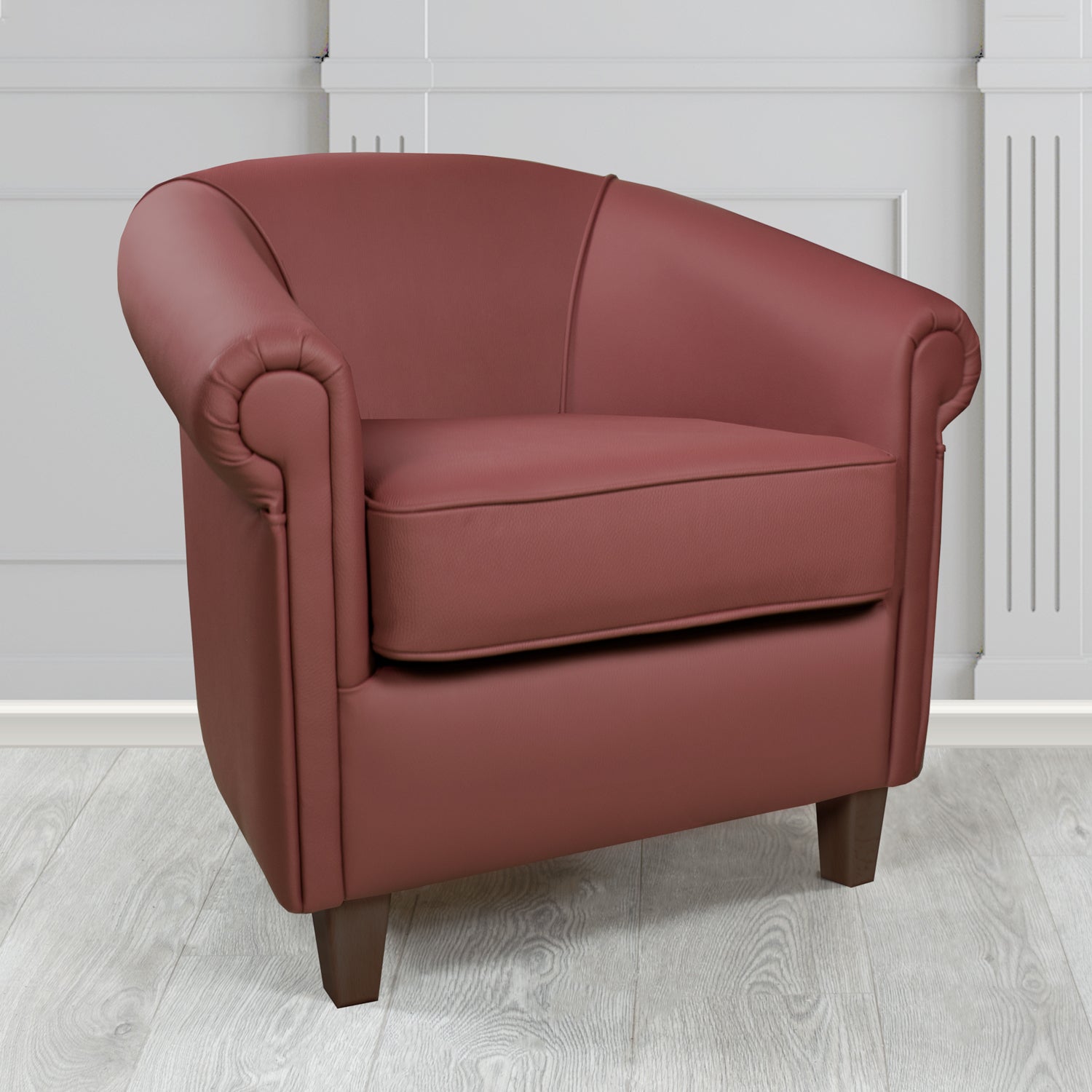 Siena Tub Chair in Crib 5 Shelly Dark Grape Genuine Leather - The Tub Chair Shop