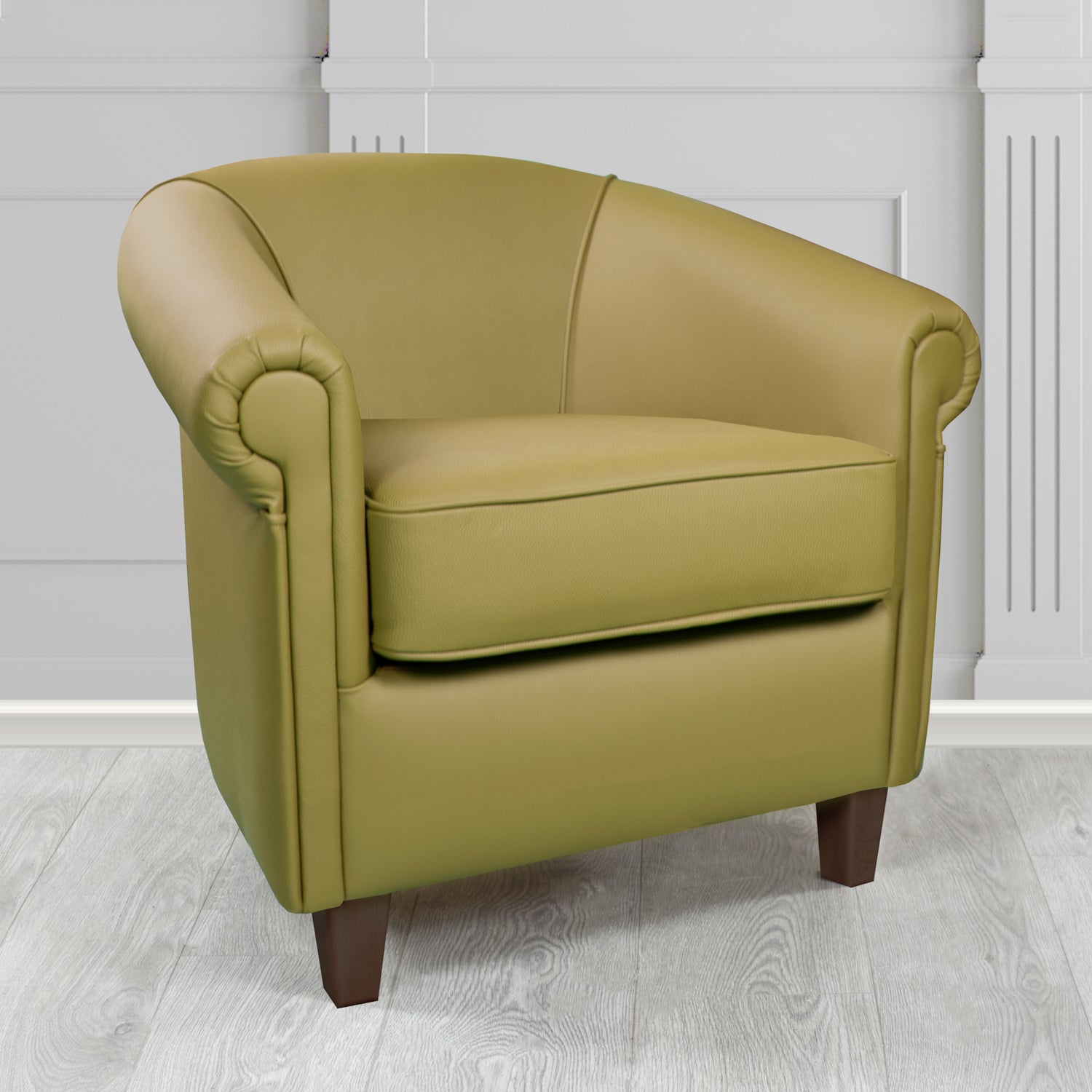 Siena Tub Chair in Crib 5 Shelly Golders Green Genuine Leather - The Tub Chair Shop