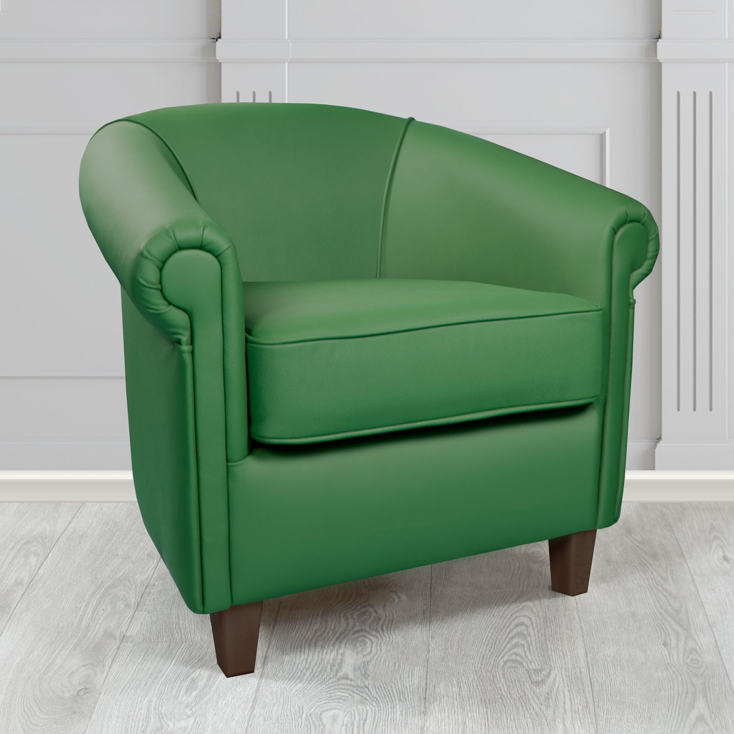 Siena Tub Chair in Crib 5 Shelly Jade Green Genuine Leather - The Tub Chair Shop