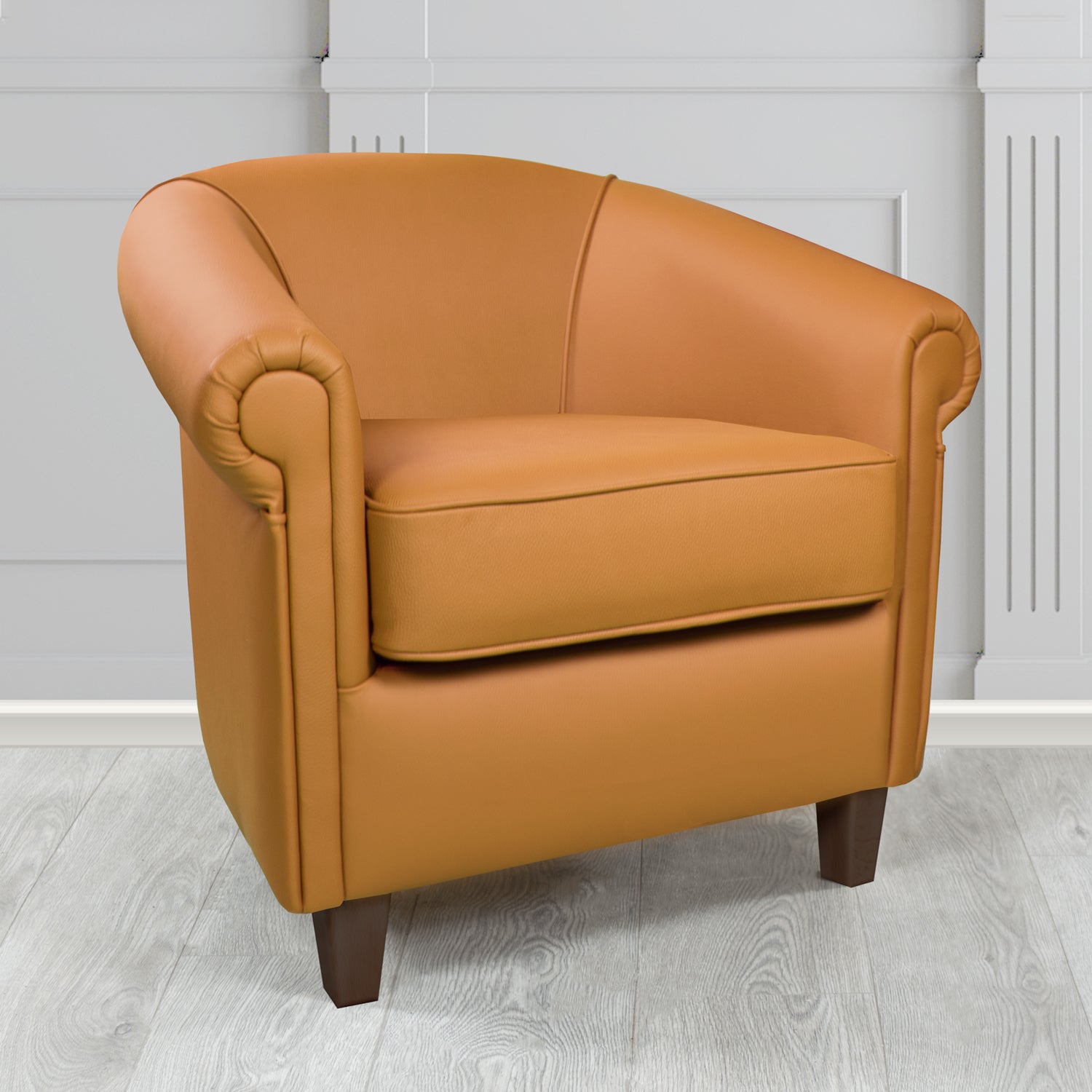 Siena Tub Chair in Crib 5 Shelly Saddle Genuine Leather - The Tub Chair Shop
