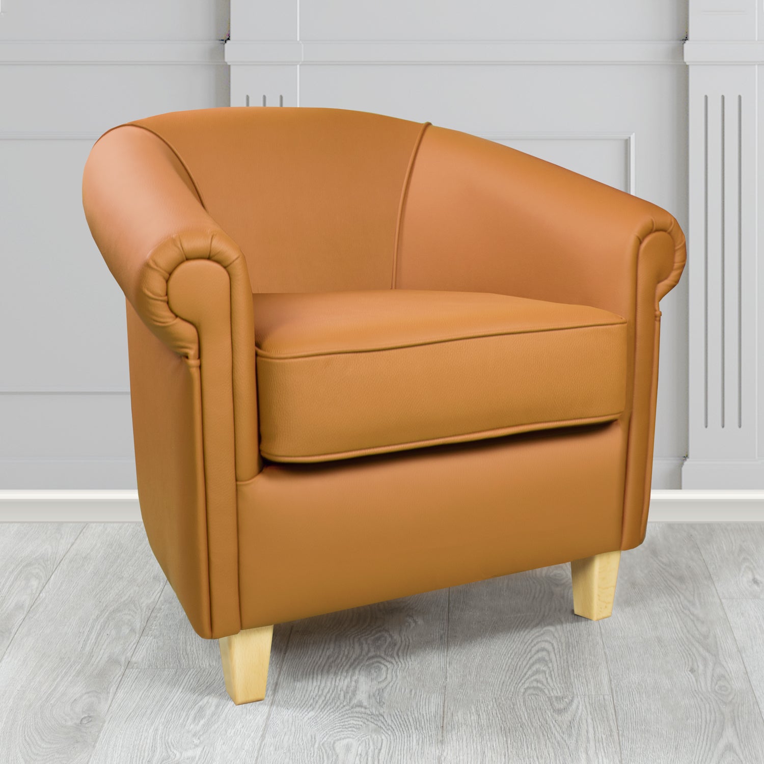 Siena Tub Chair in Crib 5 Shelly Saddle Genuine Leather - The Tub Chair Shop