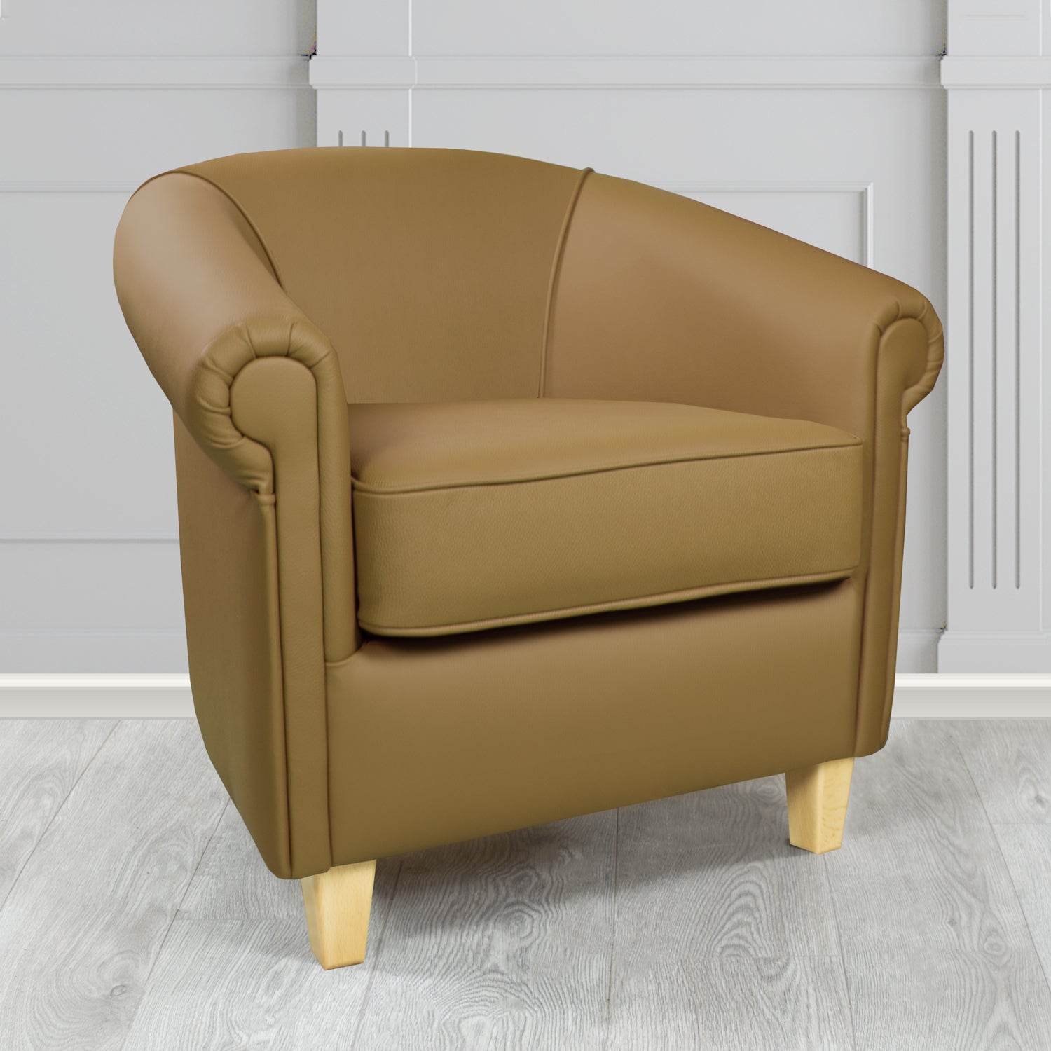 Siena Tub Chair in Crib 5 Shelly Sage Genuine Leather - The Tub Chair Shop