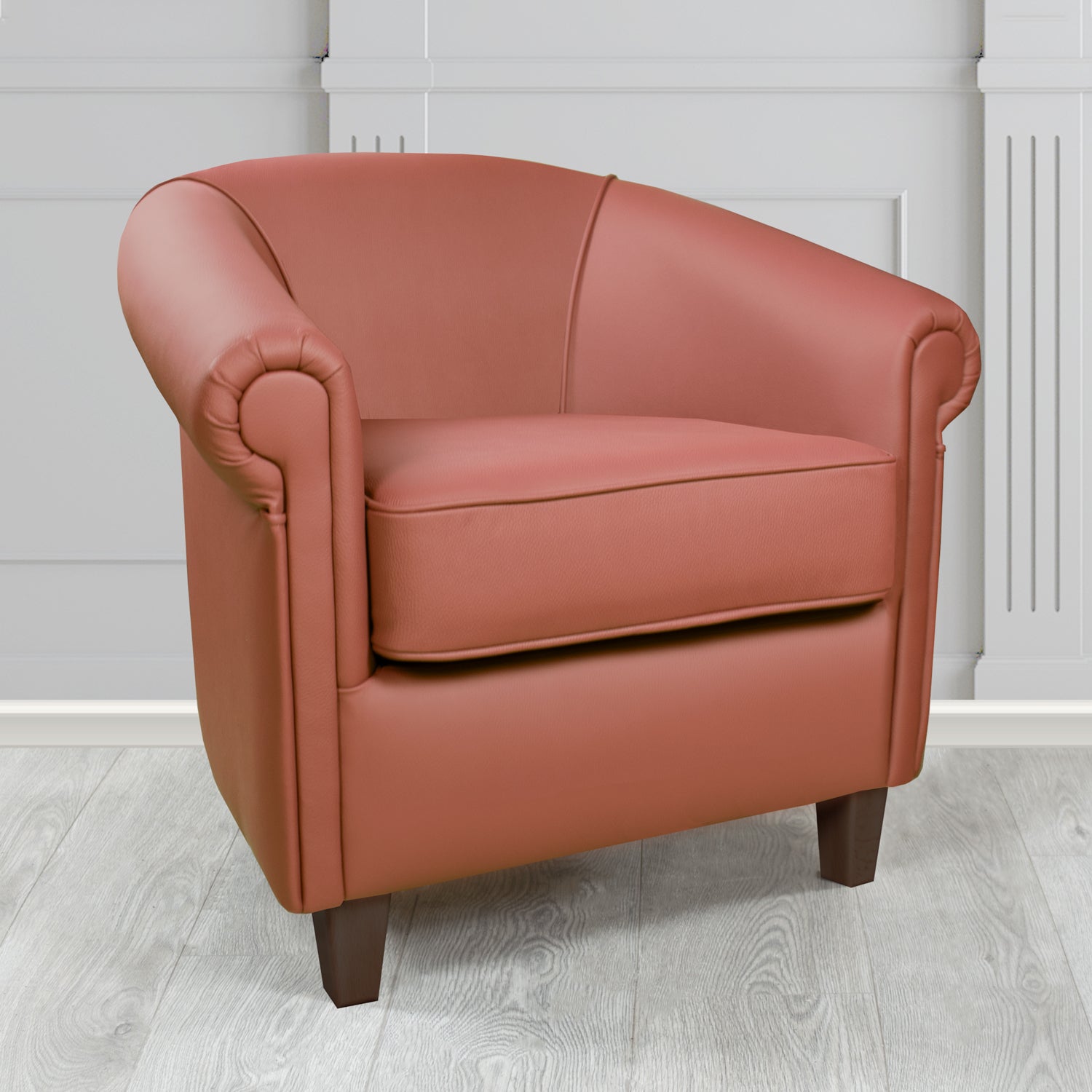 Siena Tub Chair in Crib 5 Shelly Wood Burner Genuine Leather - The Tub Chair Shop