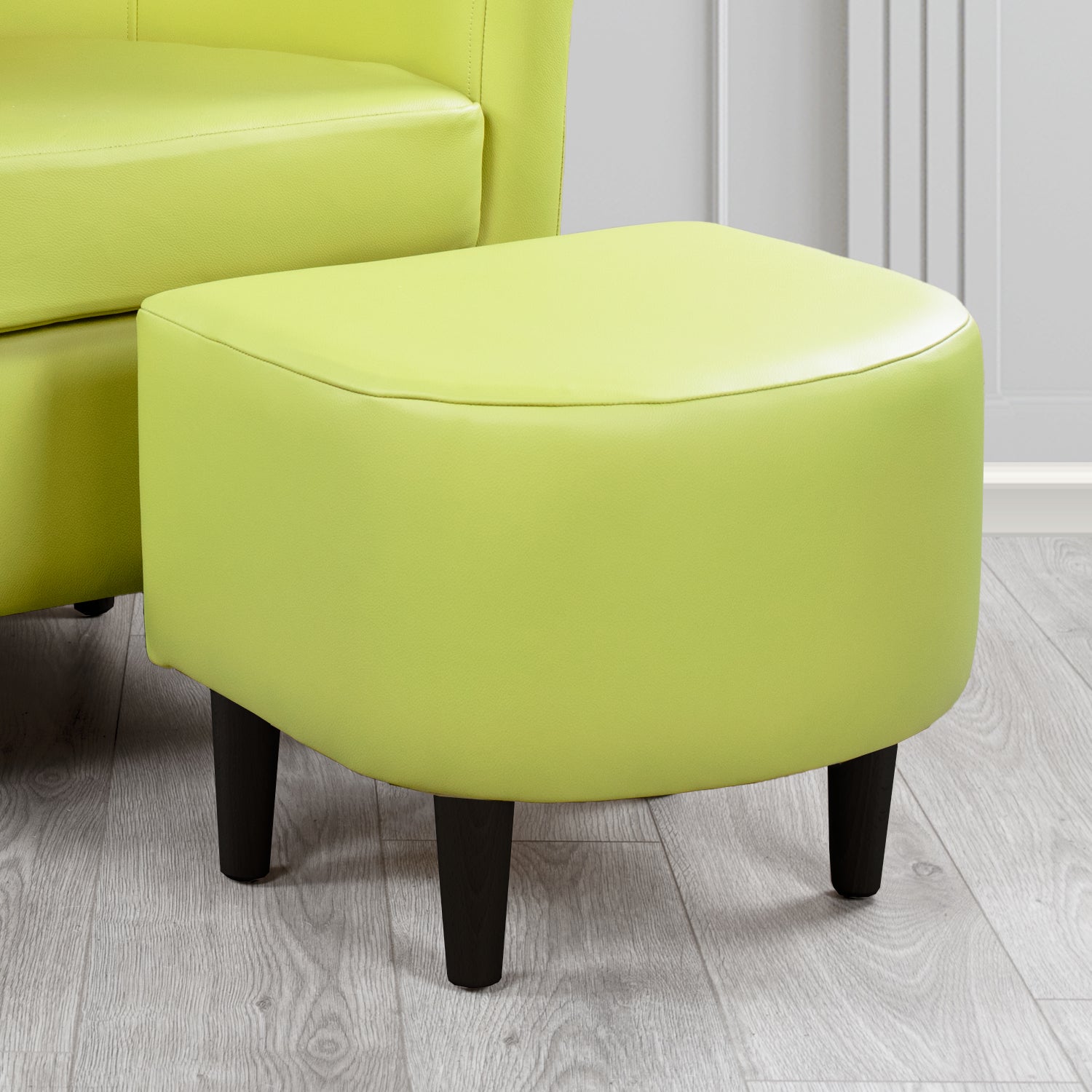St Tropez Shelly Chartreuse Crib 5 Genuine Leather Footstool (4631410212906)