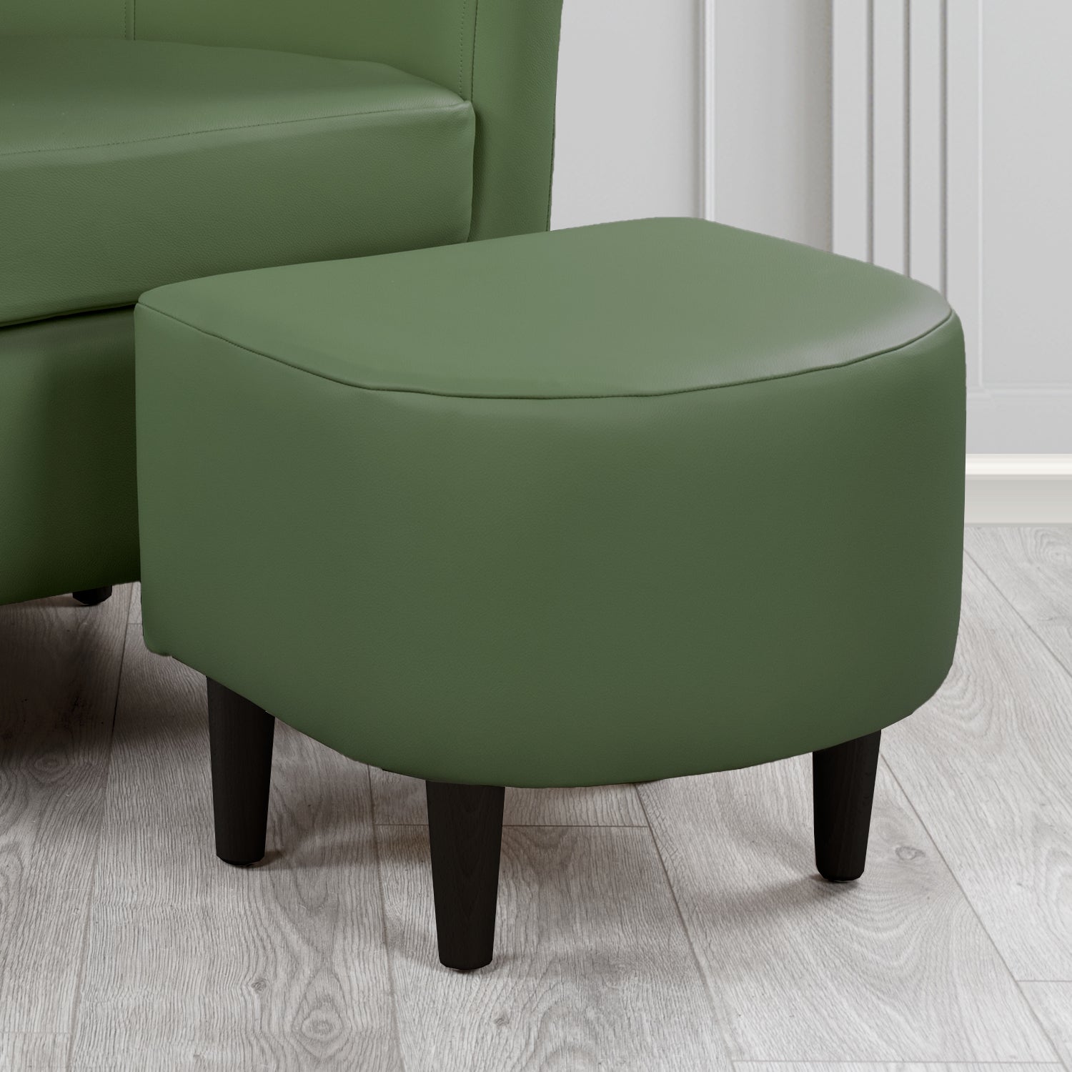 St Tropez Shelly Forest Green Crib 5 Genuine Leather Footstool (4631416963114)