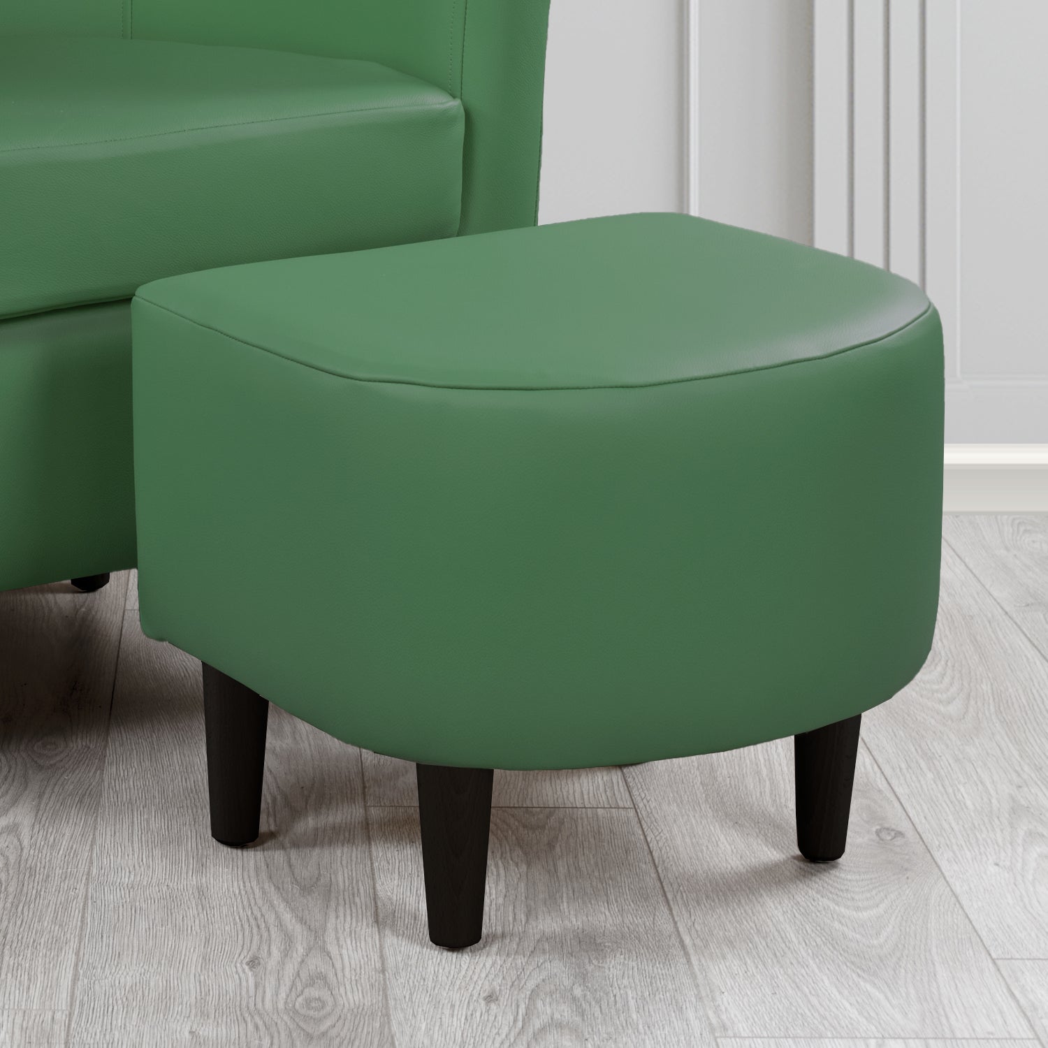 St Tropez Shelly Jade Green Crib 5 Genuine Leather Footstool (4631420731434)
