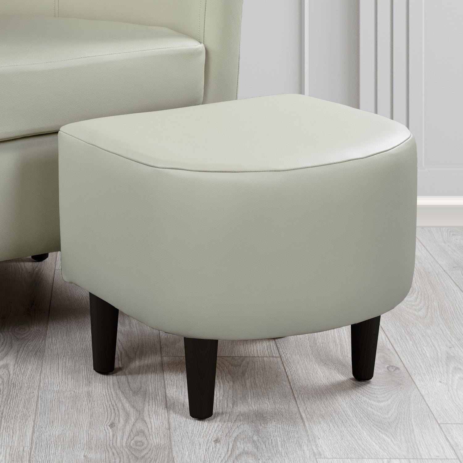 St Tropez Shelly Silver Grey Crib 5 Genuine Leather Footstool (4631432986666)
