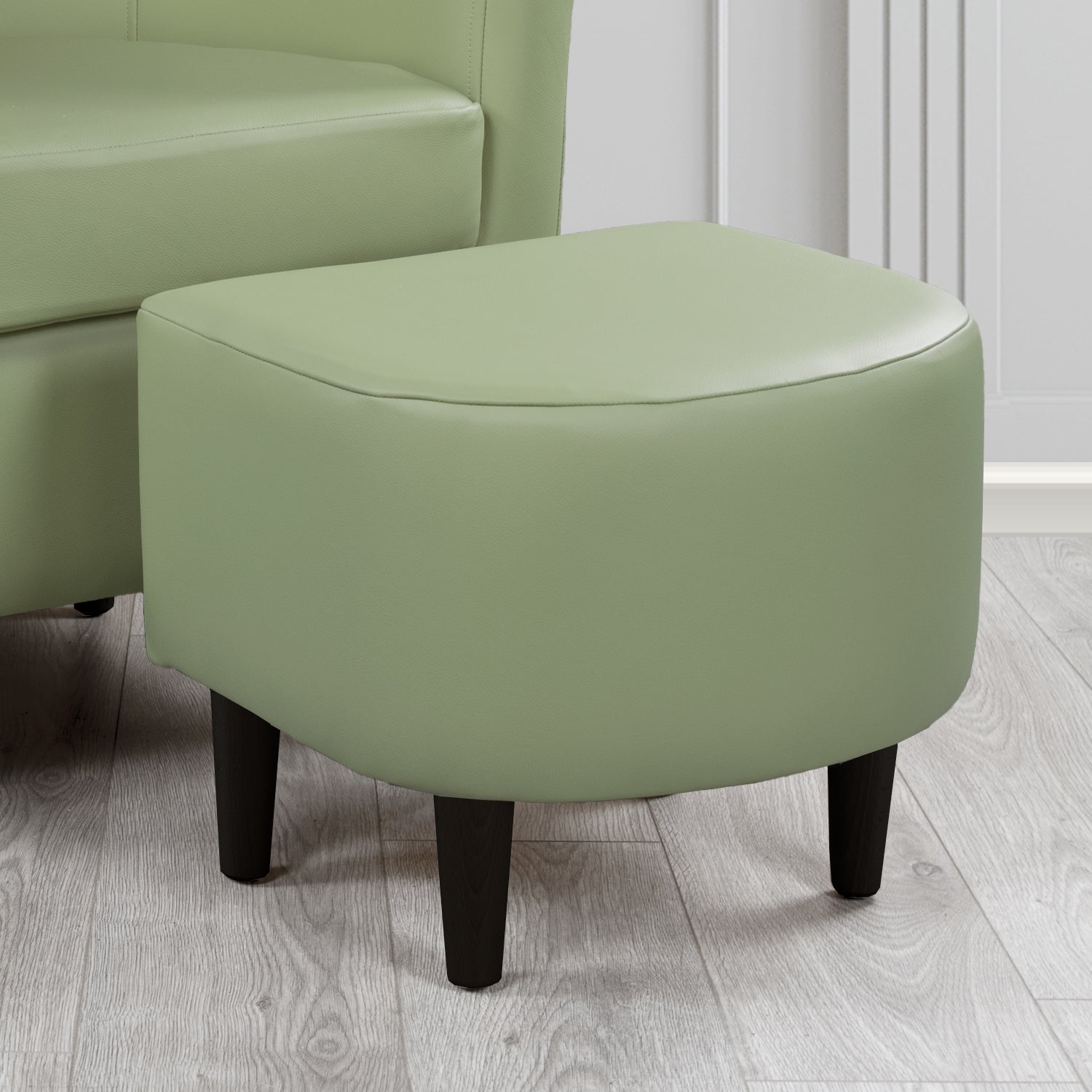 St Tropez Shelly Thyme Green Crib 5 Genuine Leather Footstool (4631438098474)
