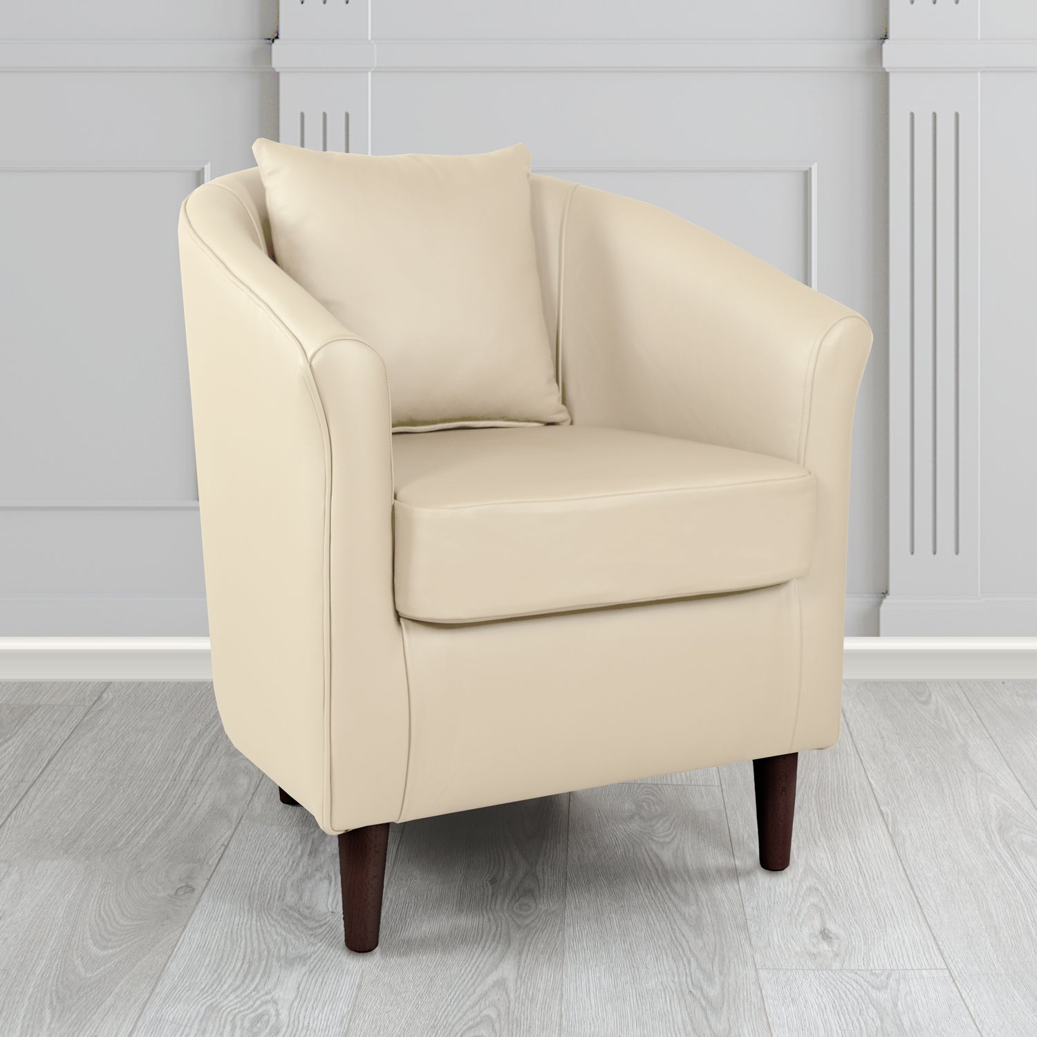 St Tropez Tub Chair in Crib 5 Contempo Ivory Genuine Leather