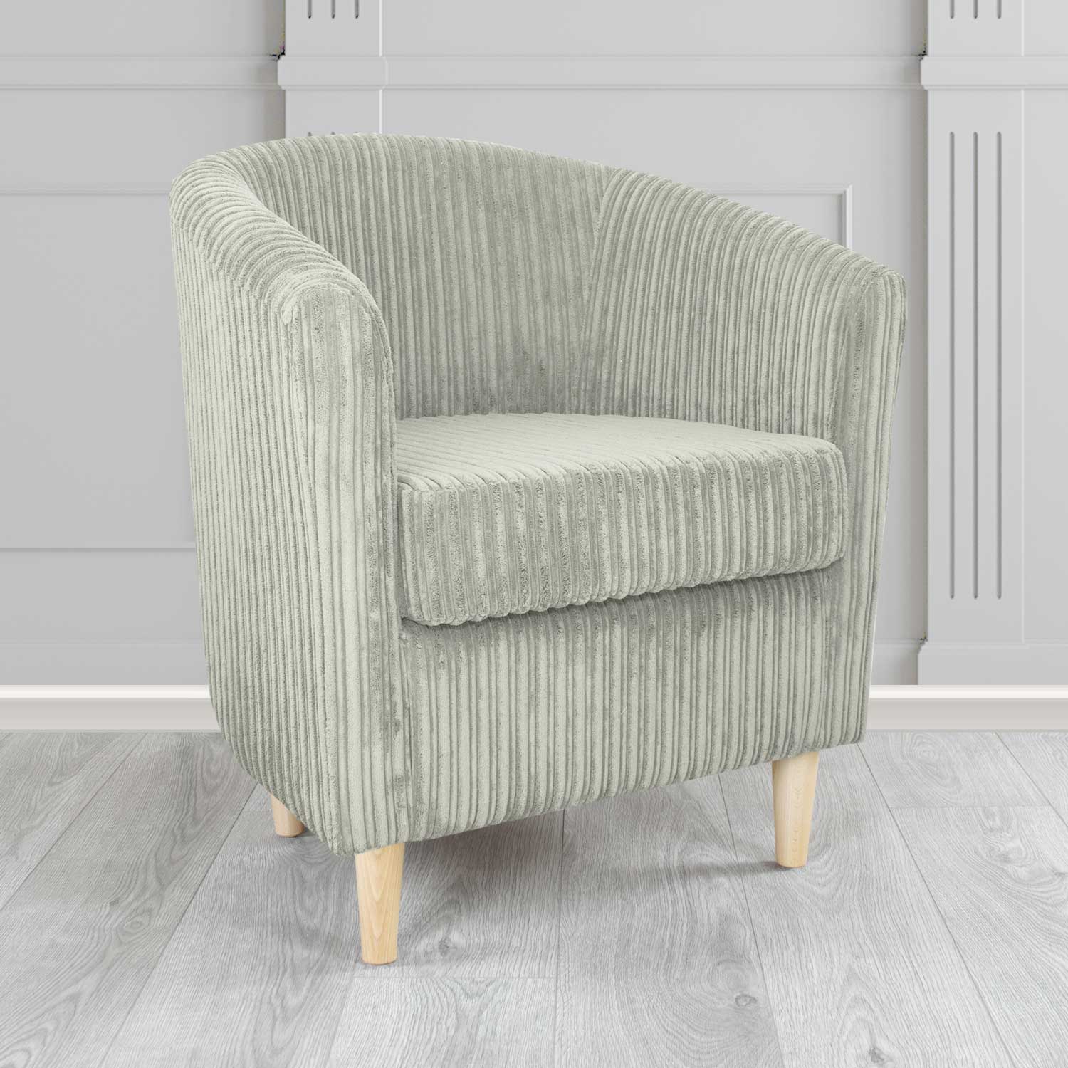 St Tropez Conway Silver Plain Texture Fabric Tub Chair (6583123181610)