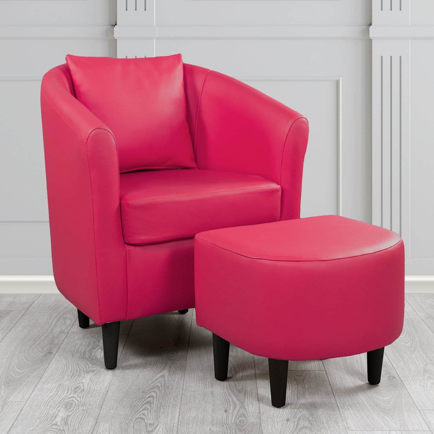 St Tropez Shelly Anemone Crib 5 Genuine Leather Tub Chair & Footstool Set With Scatter Cushion (6619464073258)
