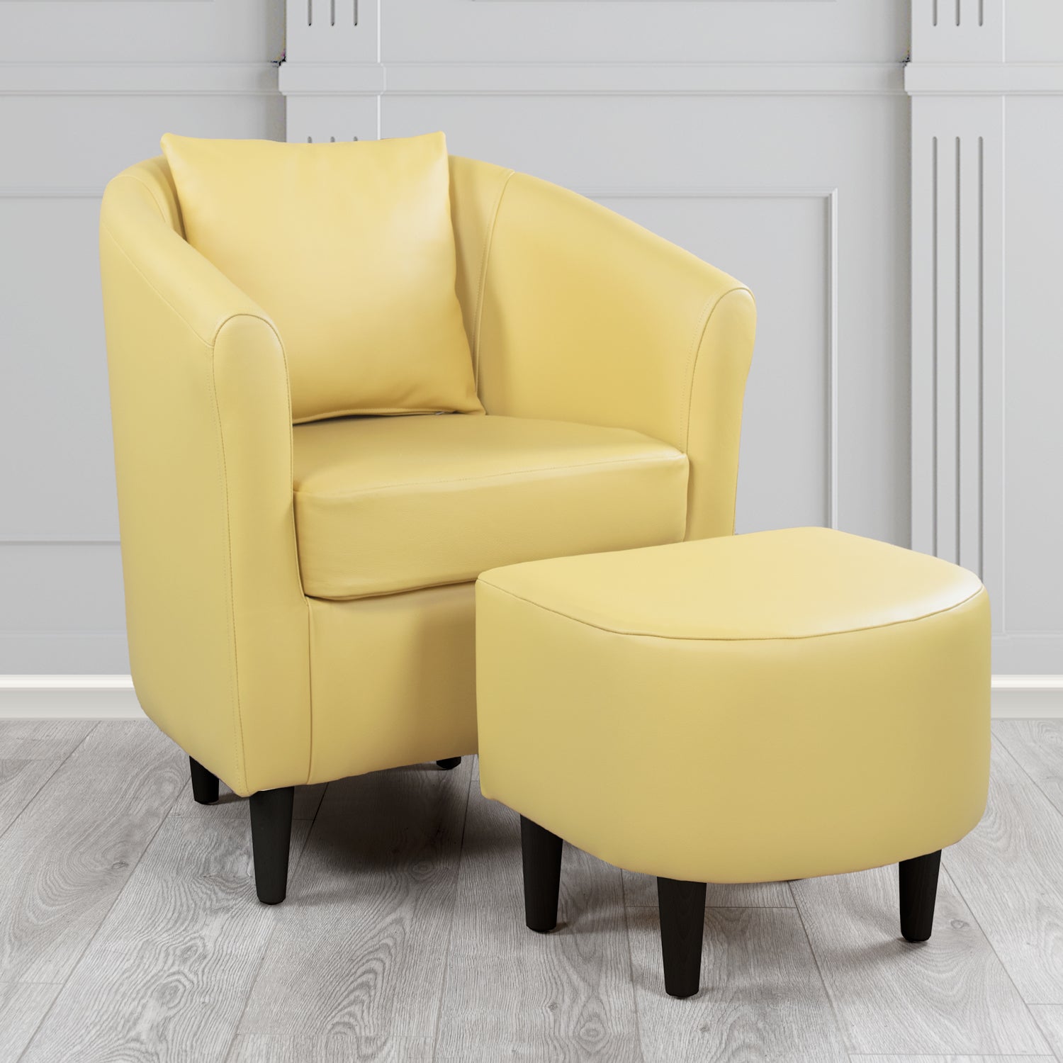 St Tropez Shelly Angel Crib 5 Genuine Leather Tub Chair & Footstool Set With Scatter Cushion (6619464564778)