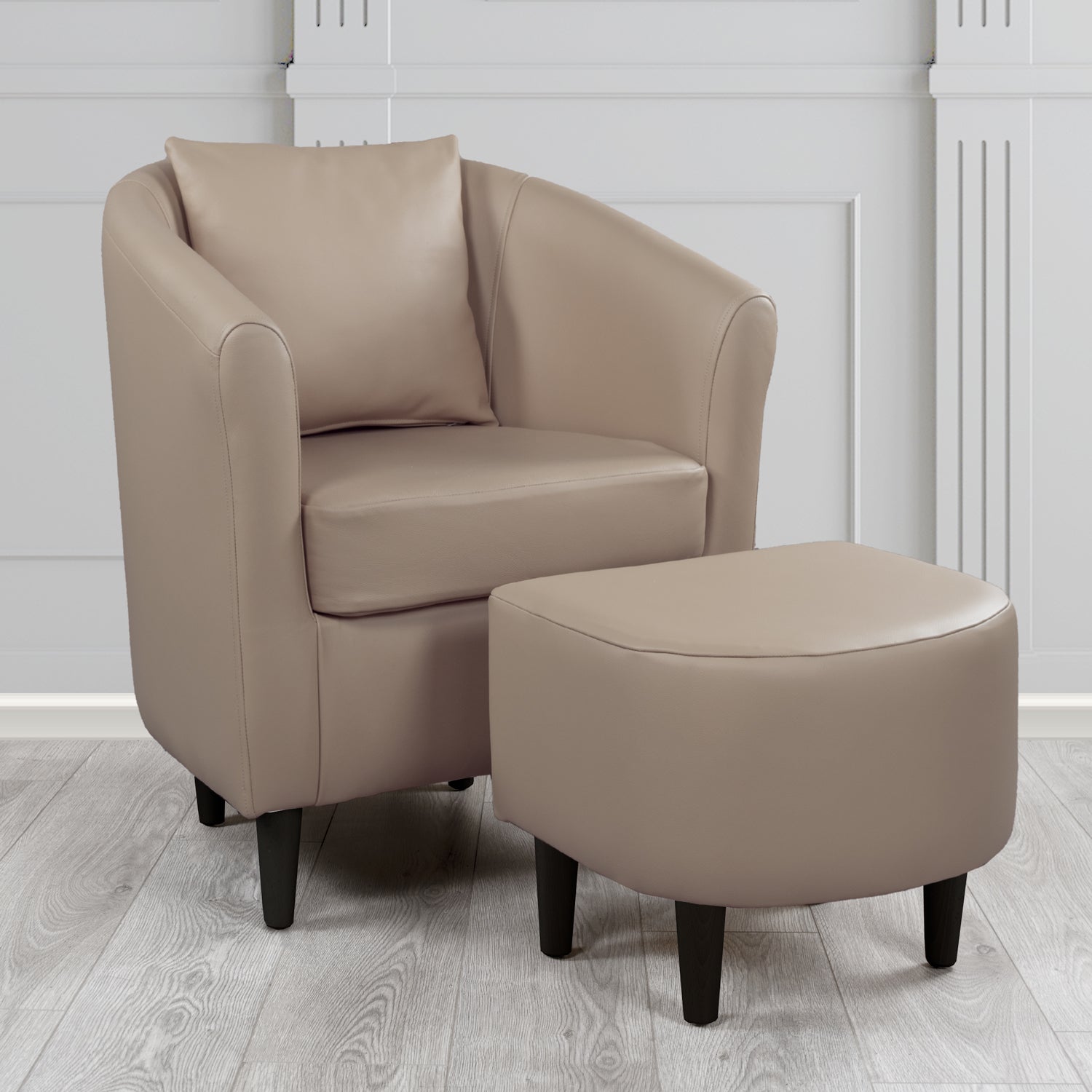 St Tropez Shelly Rocking Crib 5 Genuine Leather Tub Chair & Footstool Set With Scatter Cushion (6619517517866)