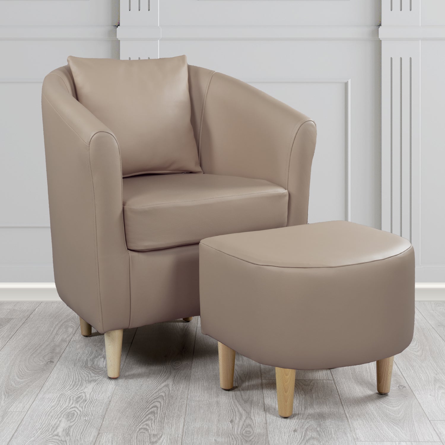 St Tropez Shelly Rocking Crib 5 Genuine Leather Tub Chair & Footstool Set With Scatter Cushion (6619517517866)
