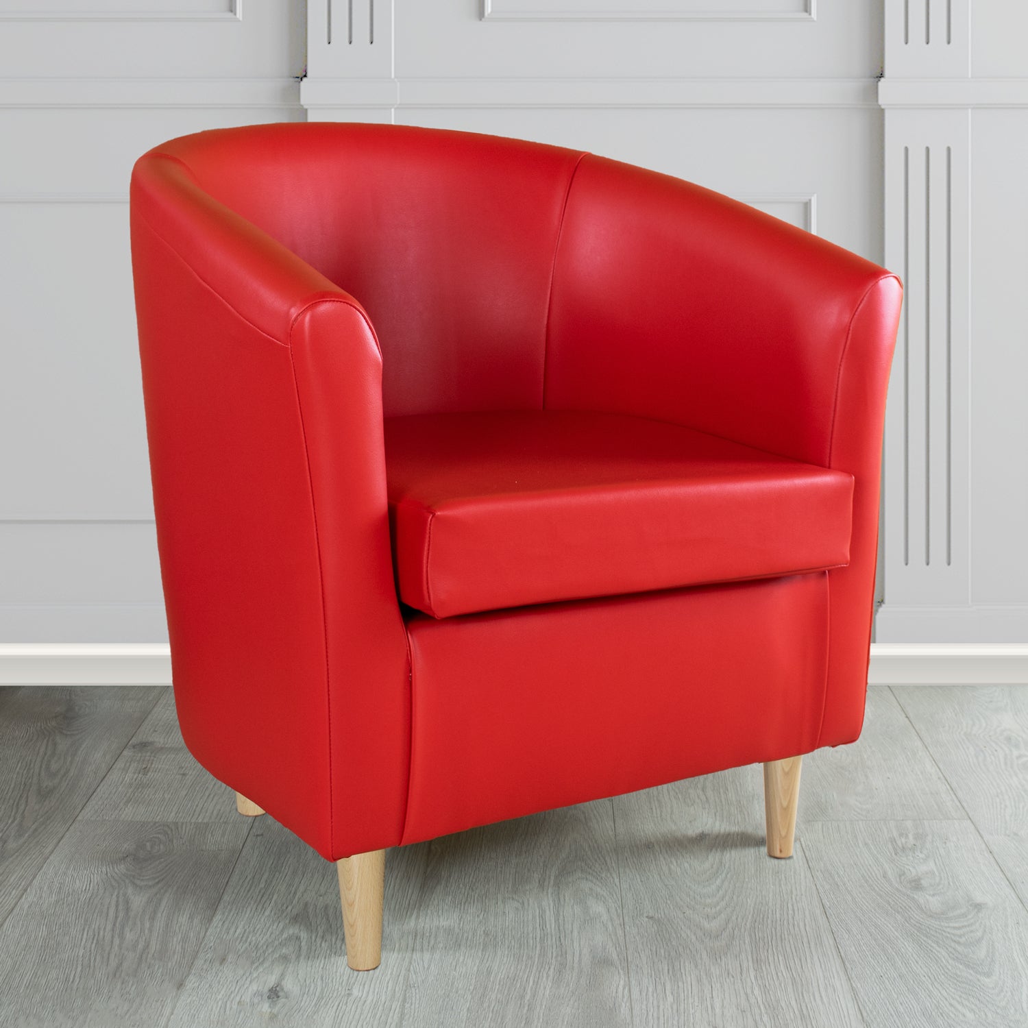 St Tropez Just Colour Pillarbox Crib 5 Faux Leather Tub Chair (4524584730666)