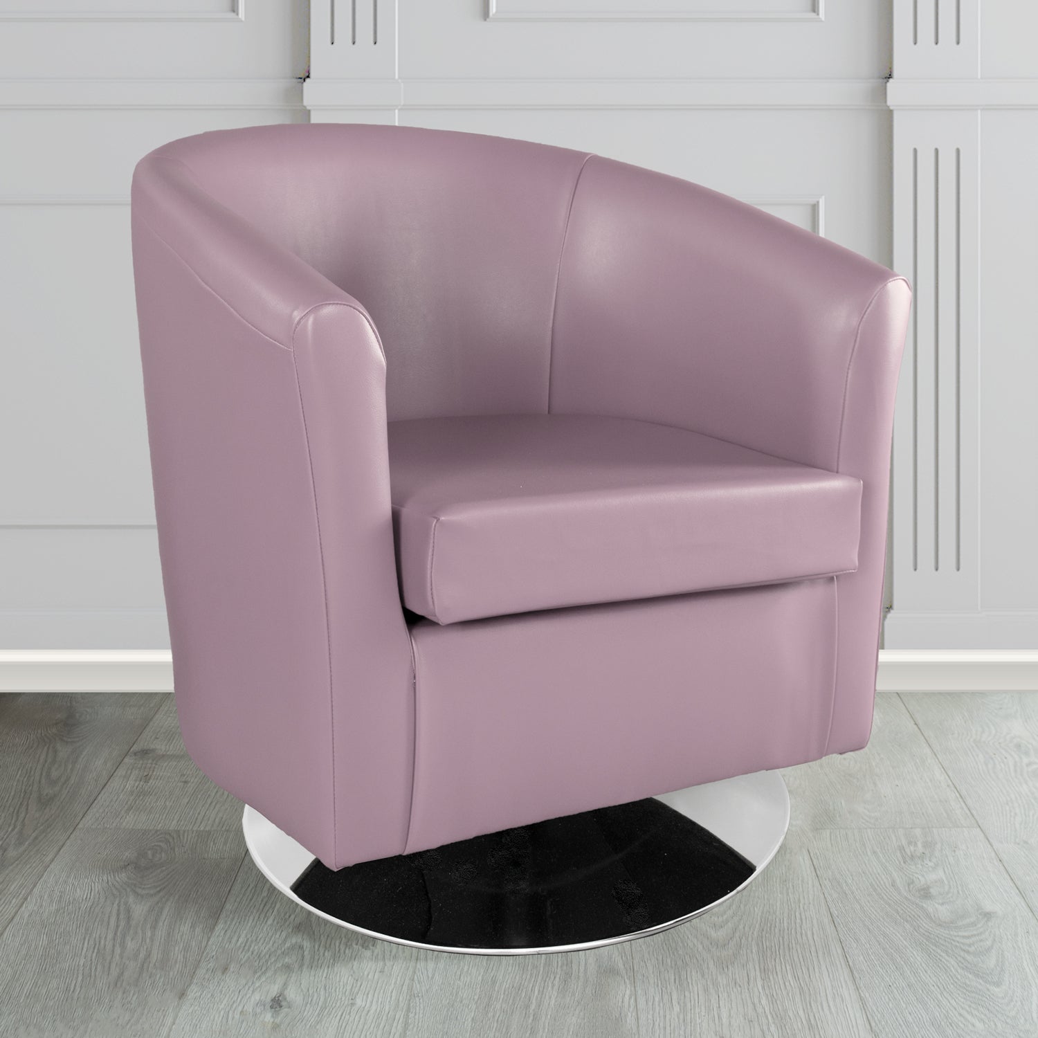 St Tropez Just Colour Purple Rain Crib 5 Faux Leather Swivel Tub Chair (4524508905514)