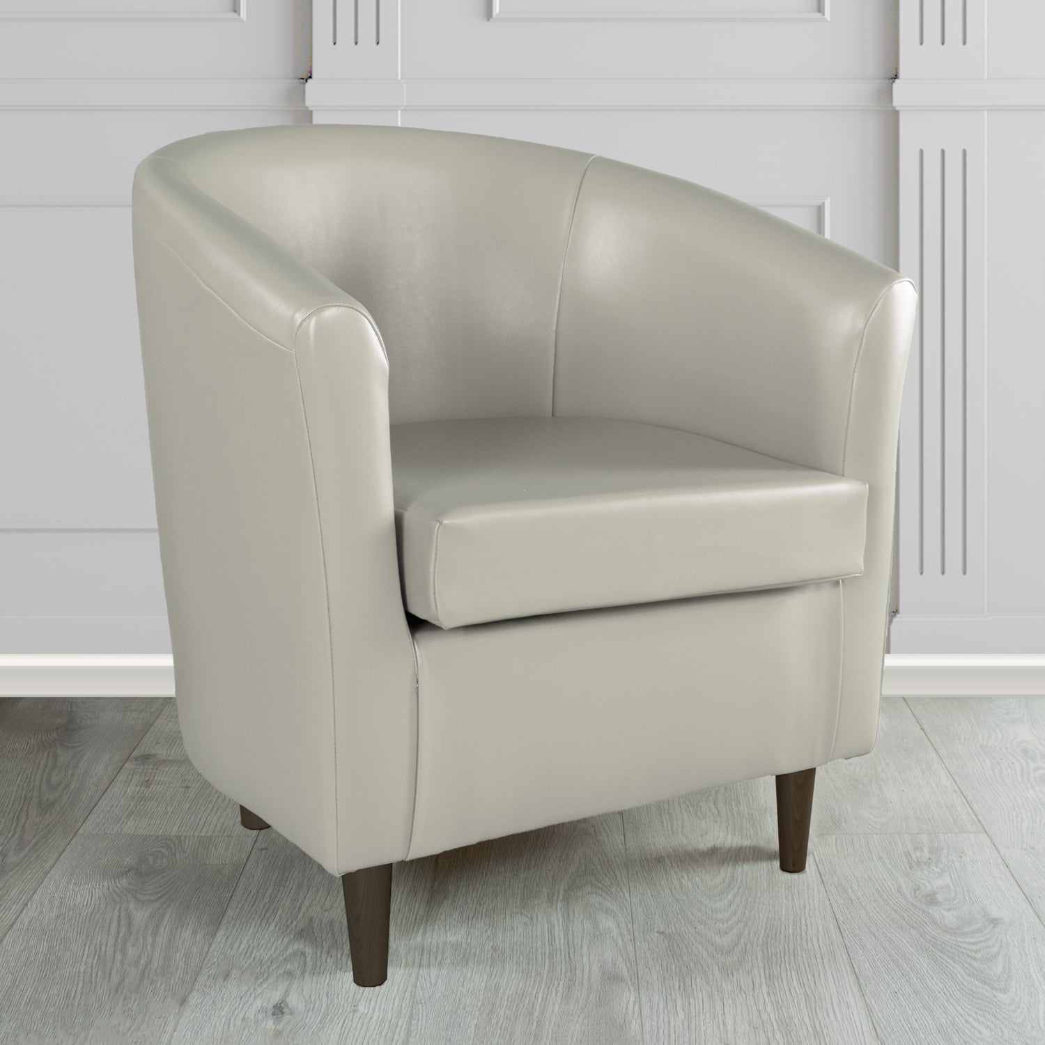 St Tropez Just Colour Putty Crib 5 Faux Leather Tub Chair (4524565299242)