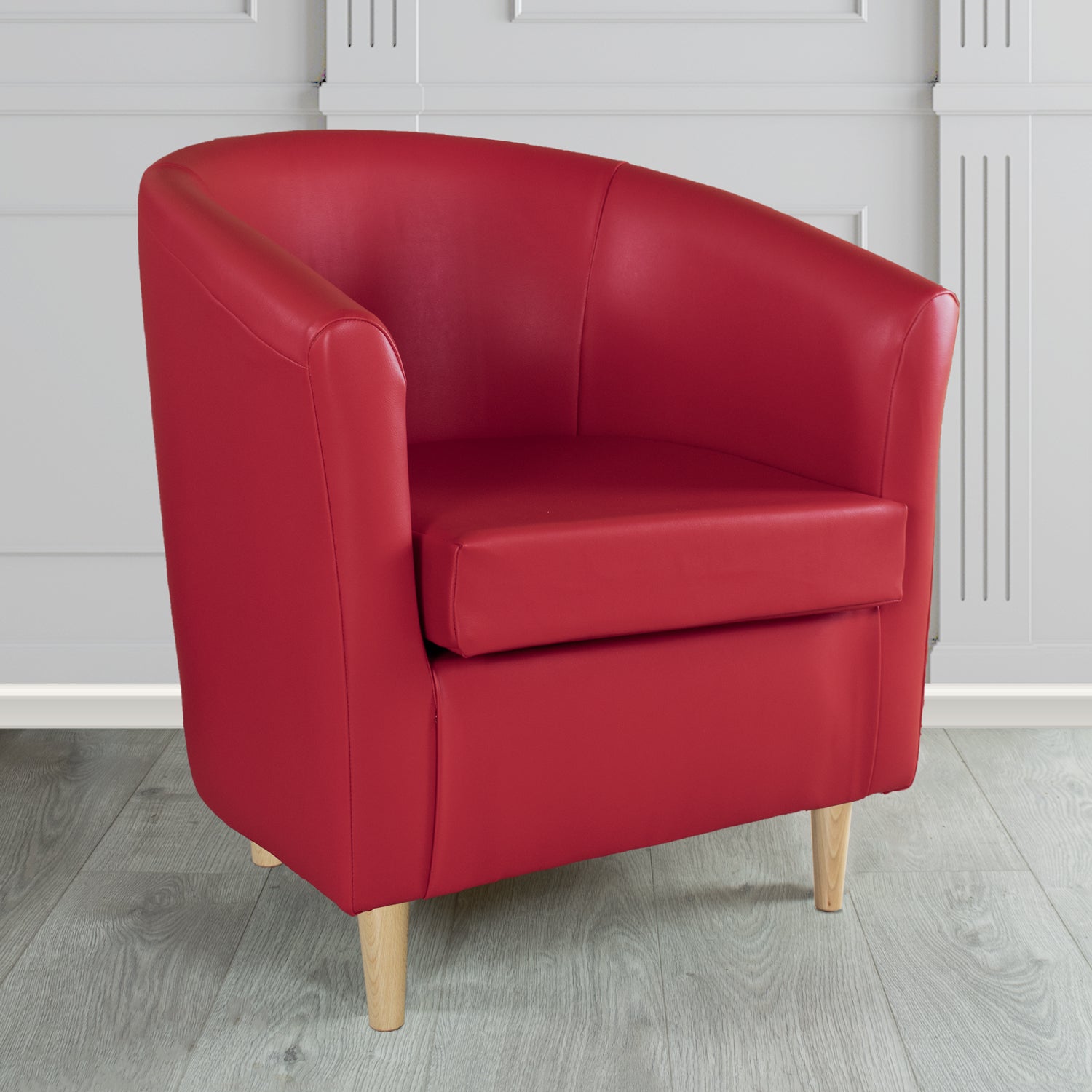 St Tropez Just Colour Rosso Crib 5 Faux Leather Tub Chair (4524582338602)