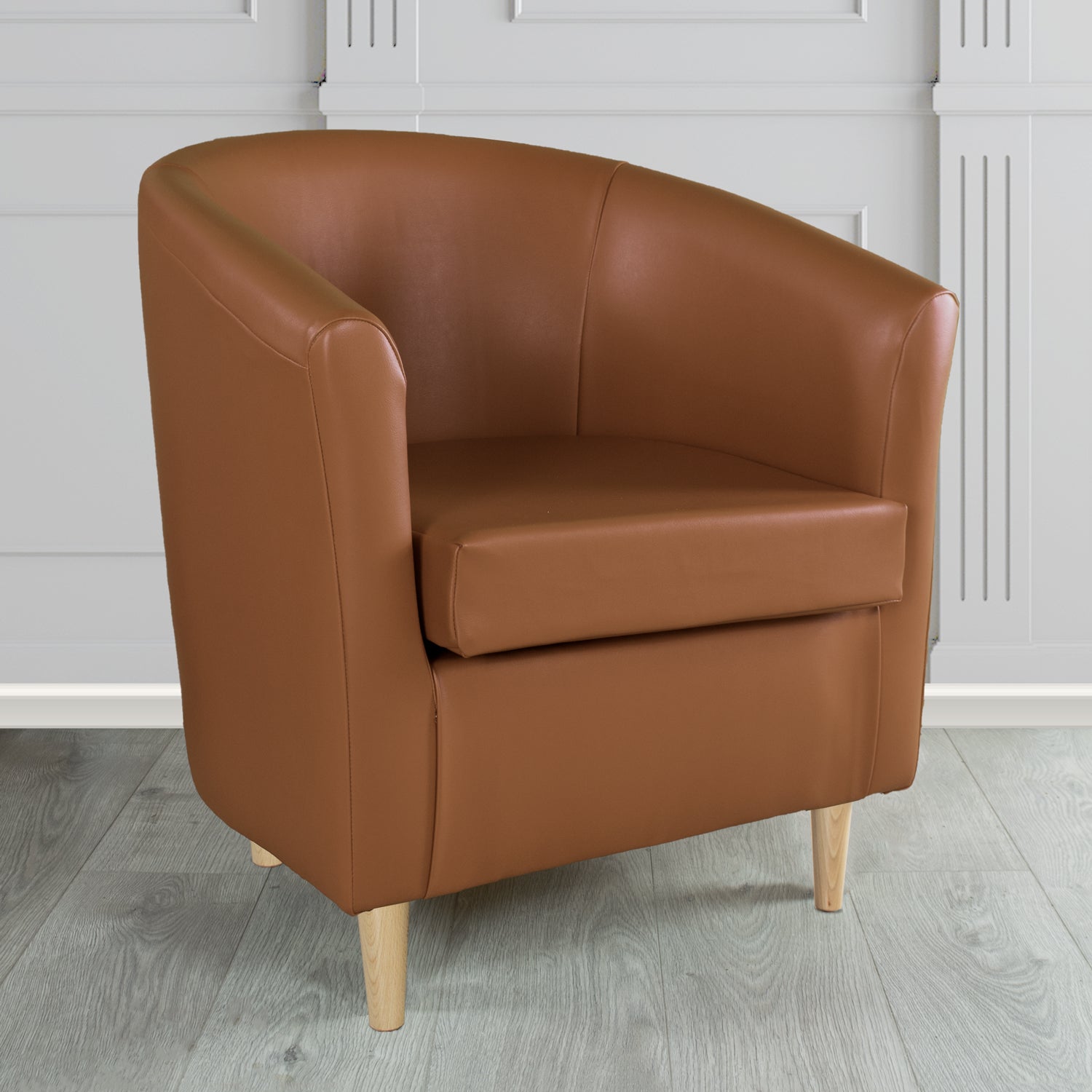 St Tropez Just Colour Walnut Crib 5 Faux Leather Tub Chair (4524592693290)