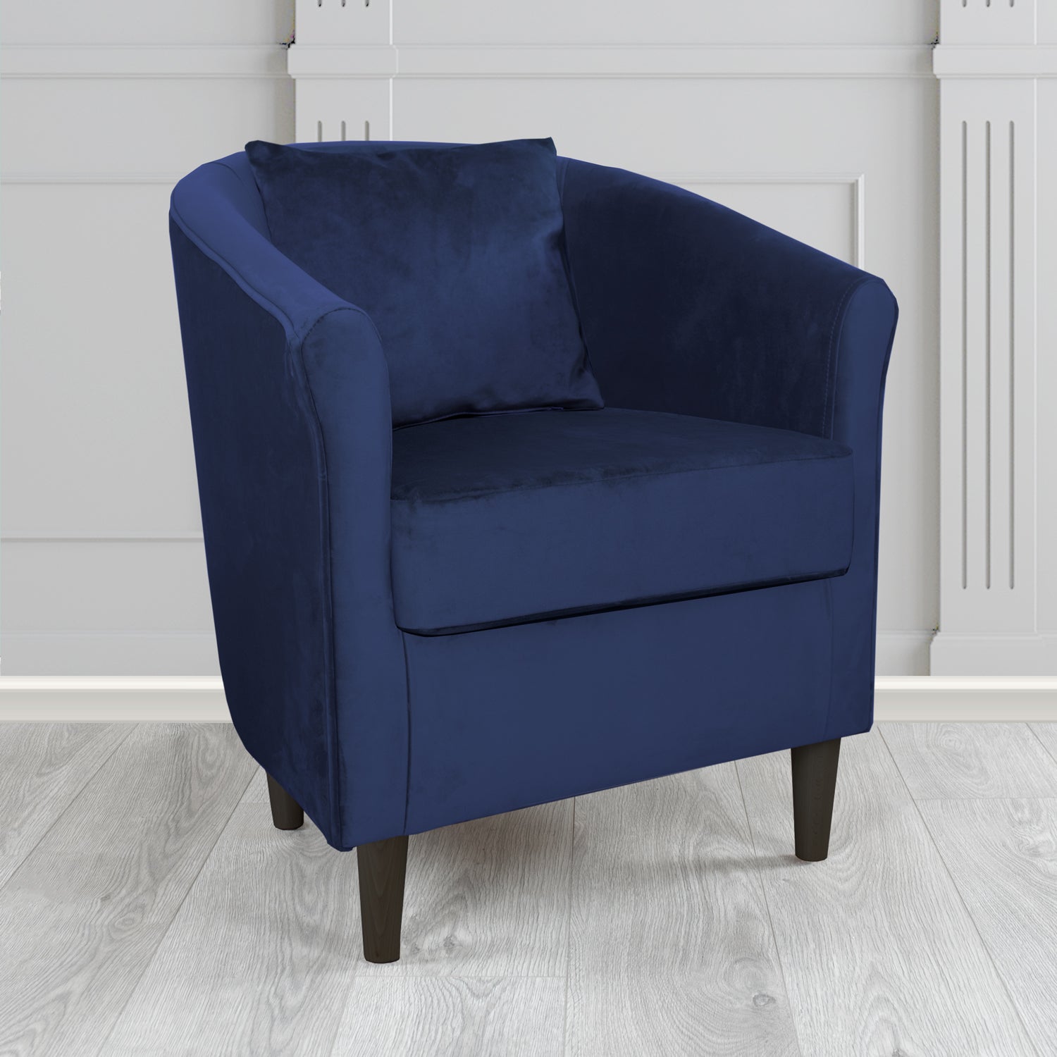 Express St Tropez Monaco Royal Plush Velvet Fabric Tub Chair with Scatter Cushion (6604881723434)