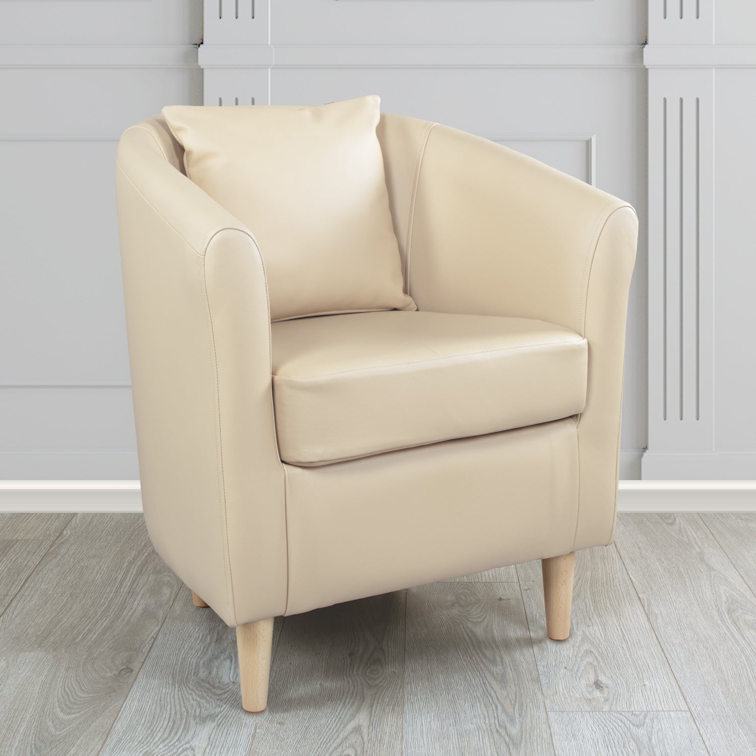 St Tropez Shelly Almond Crib 5 Genuine Leather Tub Chair (4629918023722)