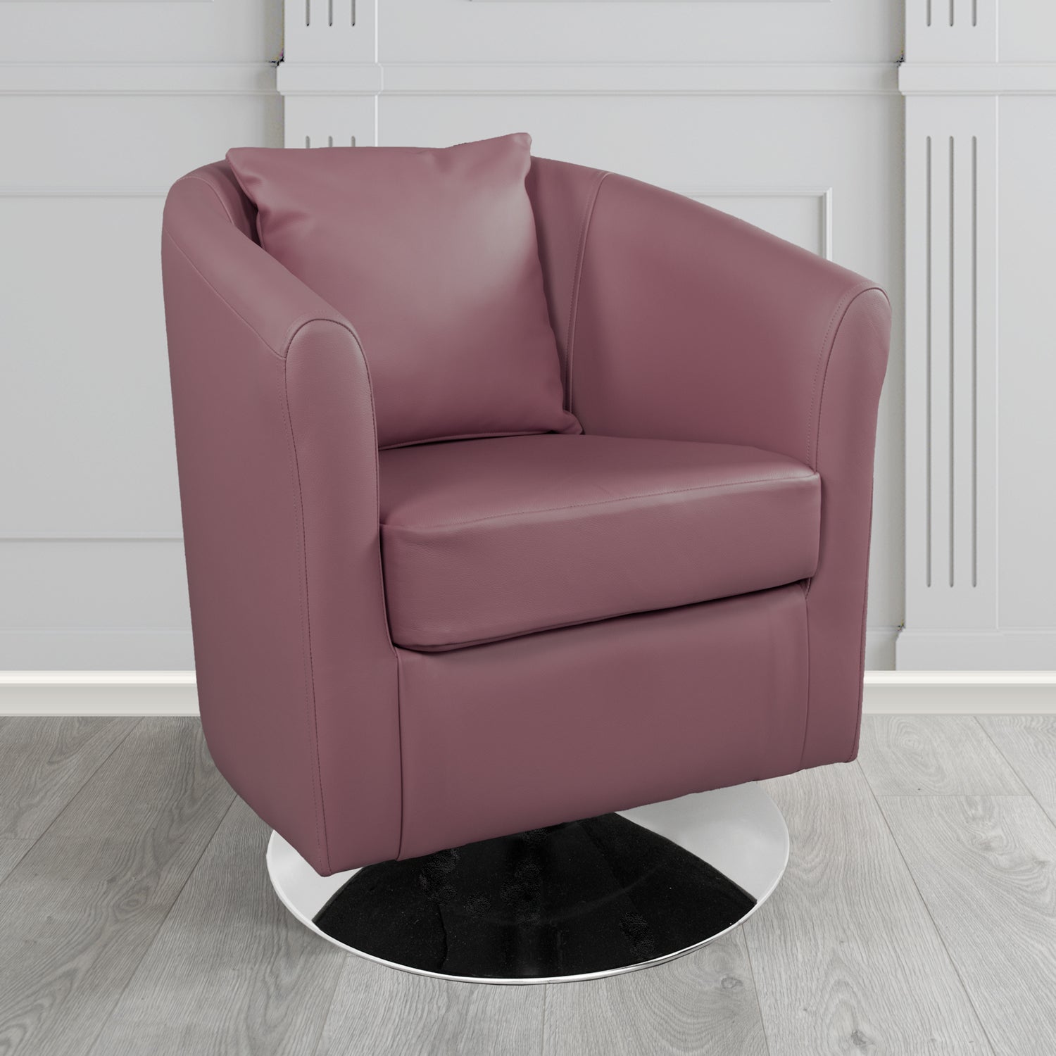 St Tropez Shelly Amethyst Crib 5 Genuine Leather Swivel Tub Chair (4630105096234)