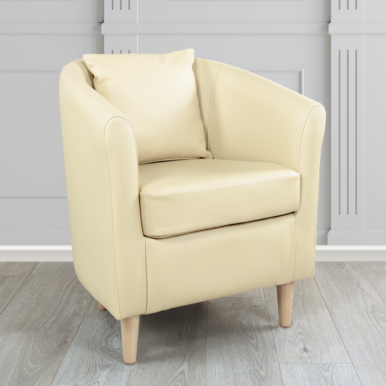 St Tropez Shelly Cream Crib 5 Genuine Leather Tub Chair (4629939519530)