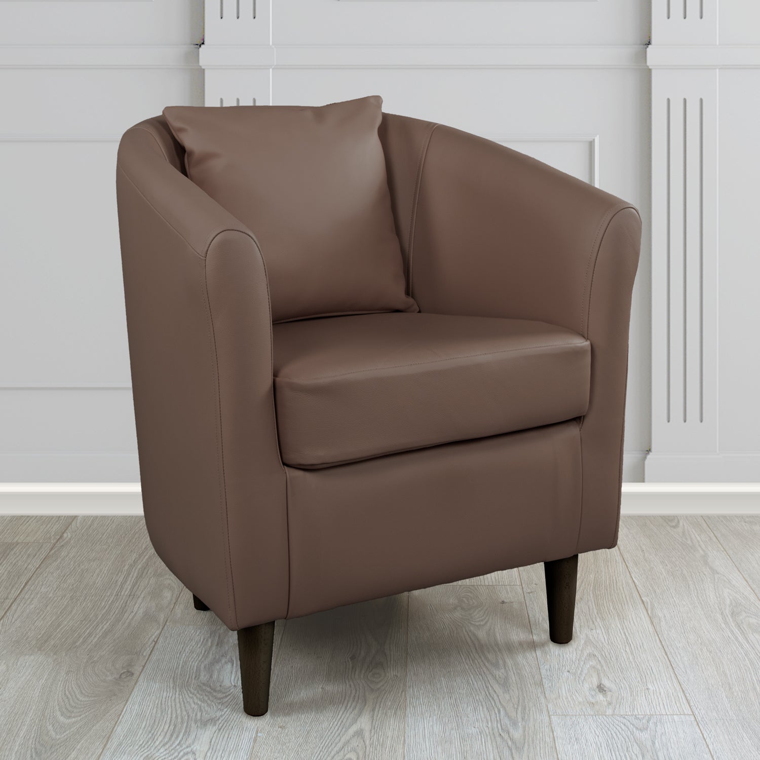 St Tropez Shelly Dark Chocolate Crib 5 Genuine Leather Tub Chair (4629942534186)