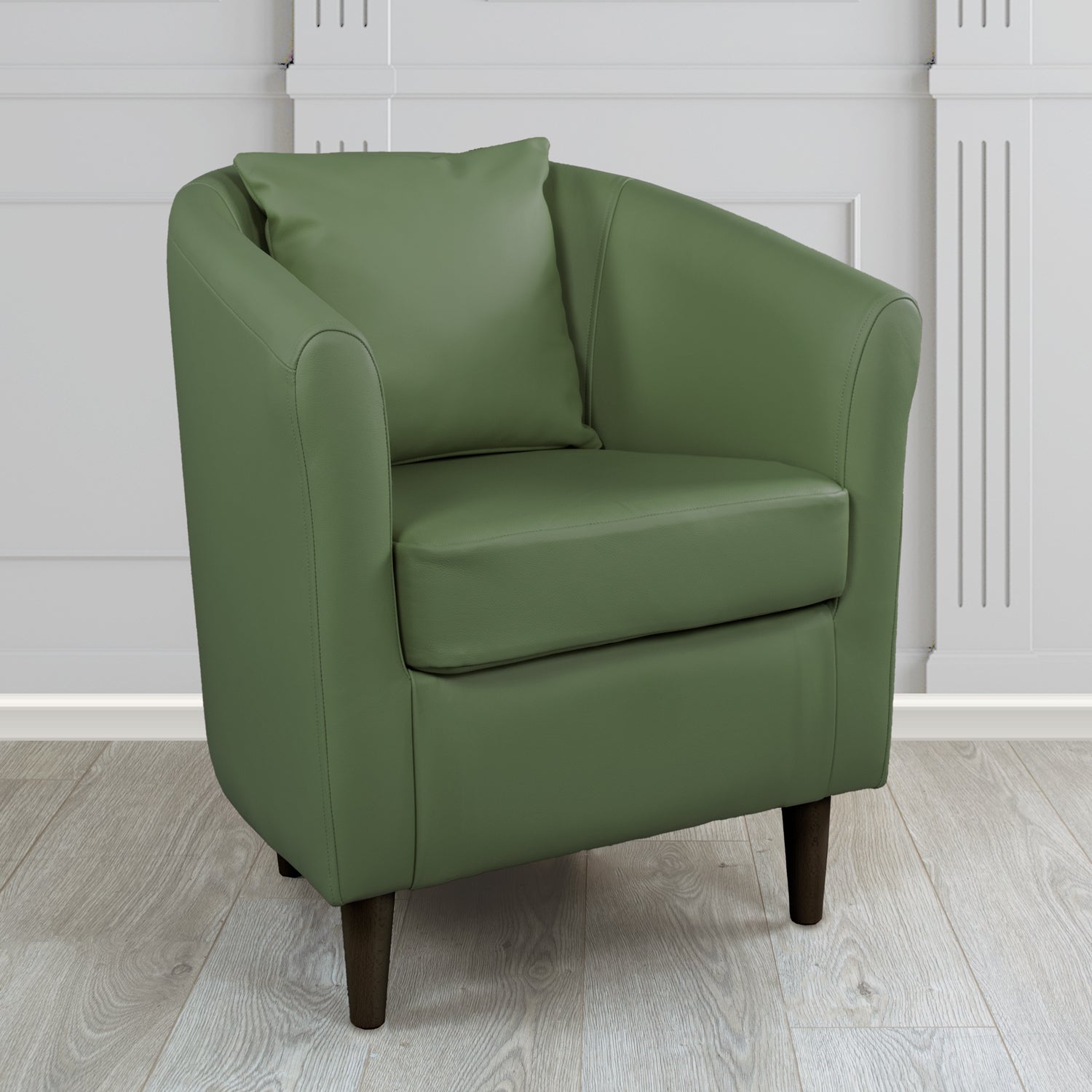 St Tropez Shelly Forest Green Crib 5 Genuine Leather Tub Chair (4629954789418)