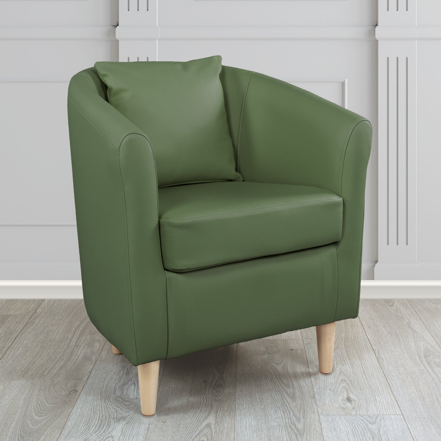 St Tropez Shelly Forest Green Crib 5 Genuine Leather Tub Chair (4629954789418)
