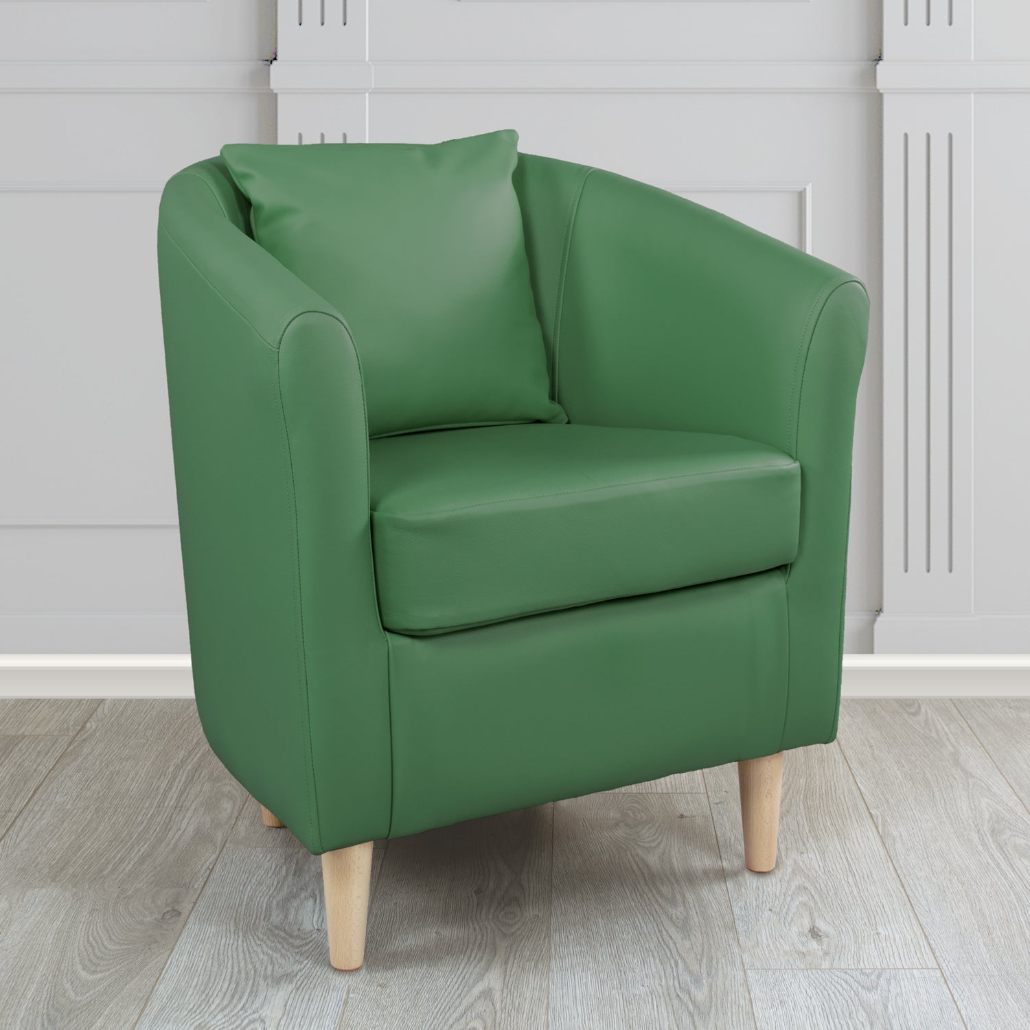 St Tropez Shelly Jade Green Crib 5 Genuine Leather Tub Chair (4629965602858)
